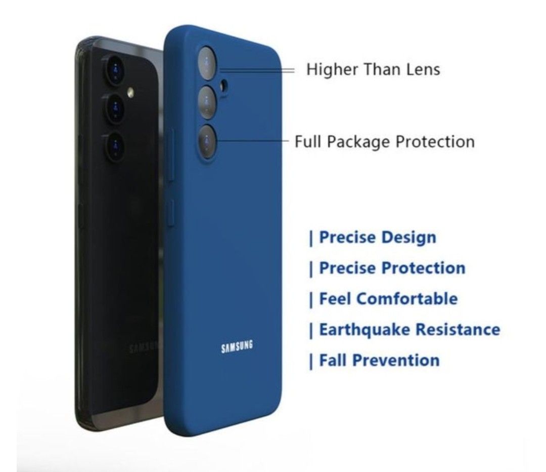 Samsung Galaxy A04s, A05s, A14, A15, A16, A17 , A24, A25, A26, A34, A35, A36, A54, A55,A56 Blue Original Liquid silicone phone Case/Cover