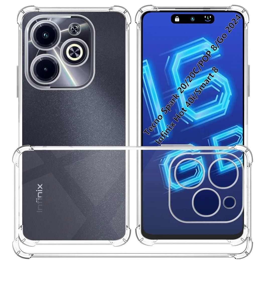 Tecno Pop 8/ Spark 20 / Spark 20c / Spark Go 2024 / 
Infinix Smart 8 / Hot 40i
Itel P55/ A70  Soft Crystal Clear/Transparent phone Case/Cover