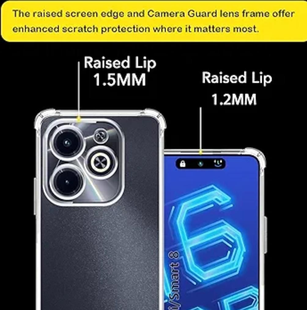 Tecno Pop 8/ Spark 20 / Spark 20c / Spark Go 2024 / 
Infinix Smart 8 / Hot 40i
Itel P55/ A70  Soft Crystal Clear/Transparent phone Case/Cover