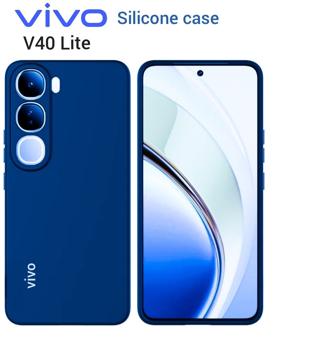 Vivo V40 Lite Original Liquid Silicone Phone Case/Cover in Black,Blue ,Pink and Light Purple(Lilac)