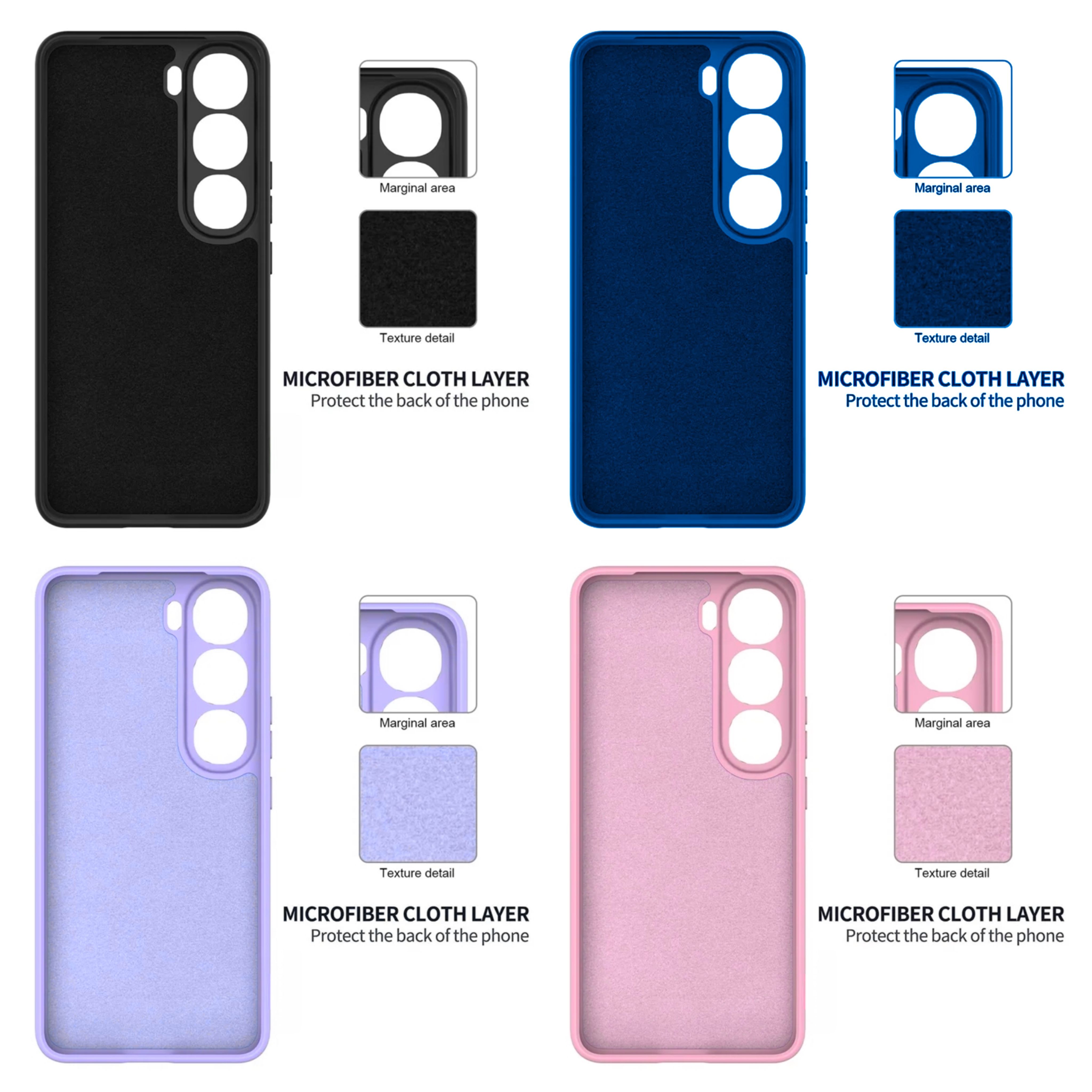 Vivo V40 Lite Original Liquid Silicone Phone Case/Cover in Black,Blue ,Pink and Light Purple(Lilac)