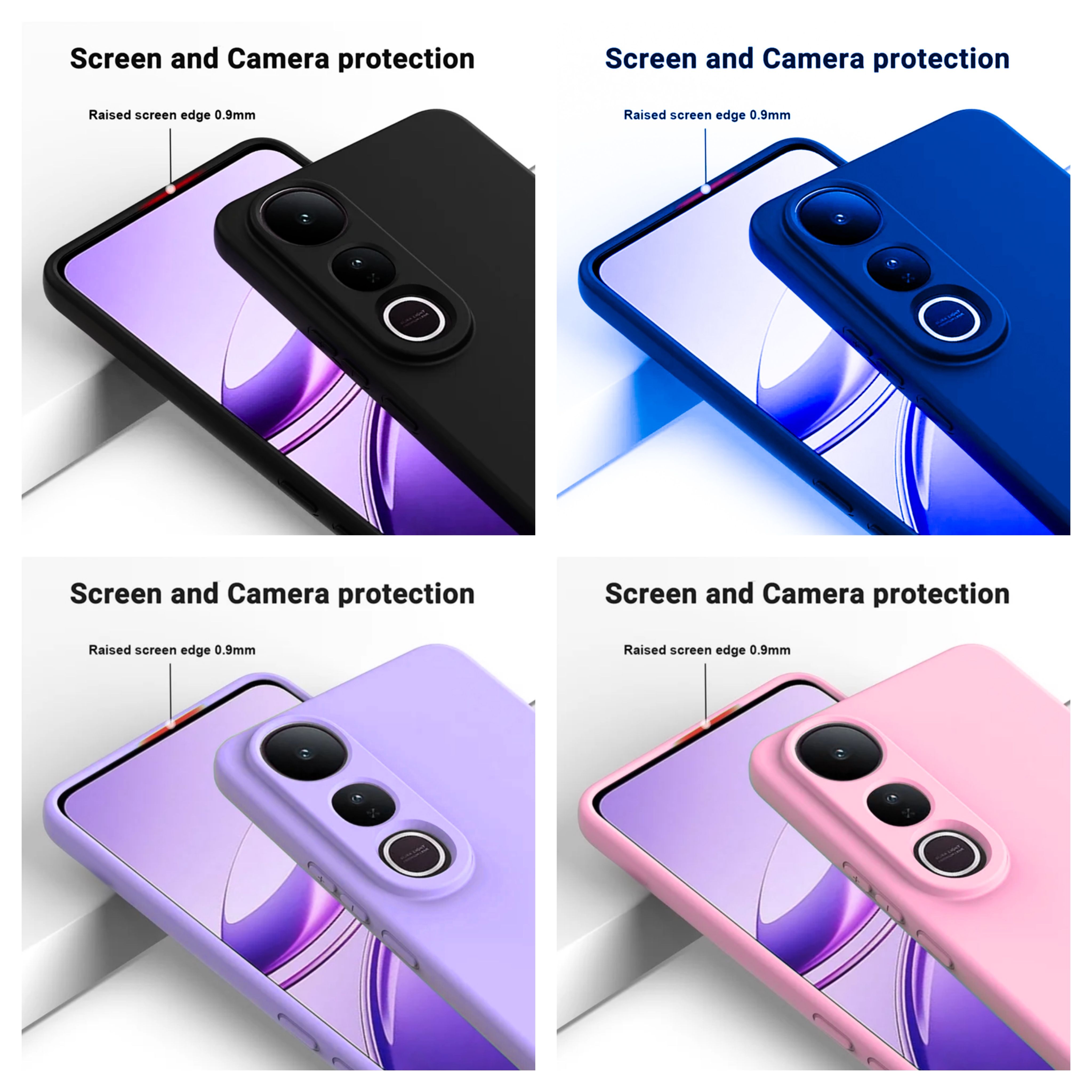 Vivo V50 Lite 4G/5G Original Liquid Silicone Phone Case/Cover in Black,Blue ,Pink and Light Purple(Lilac)