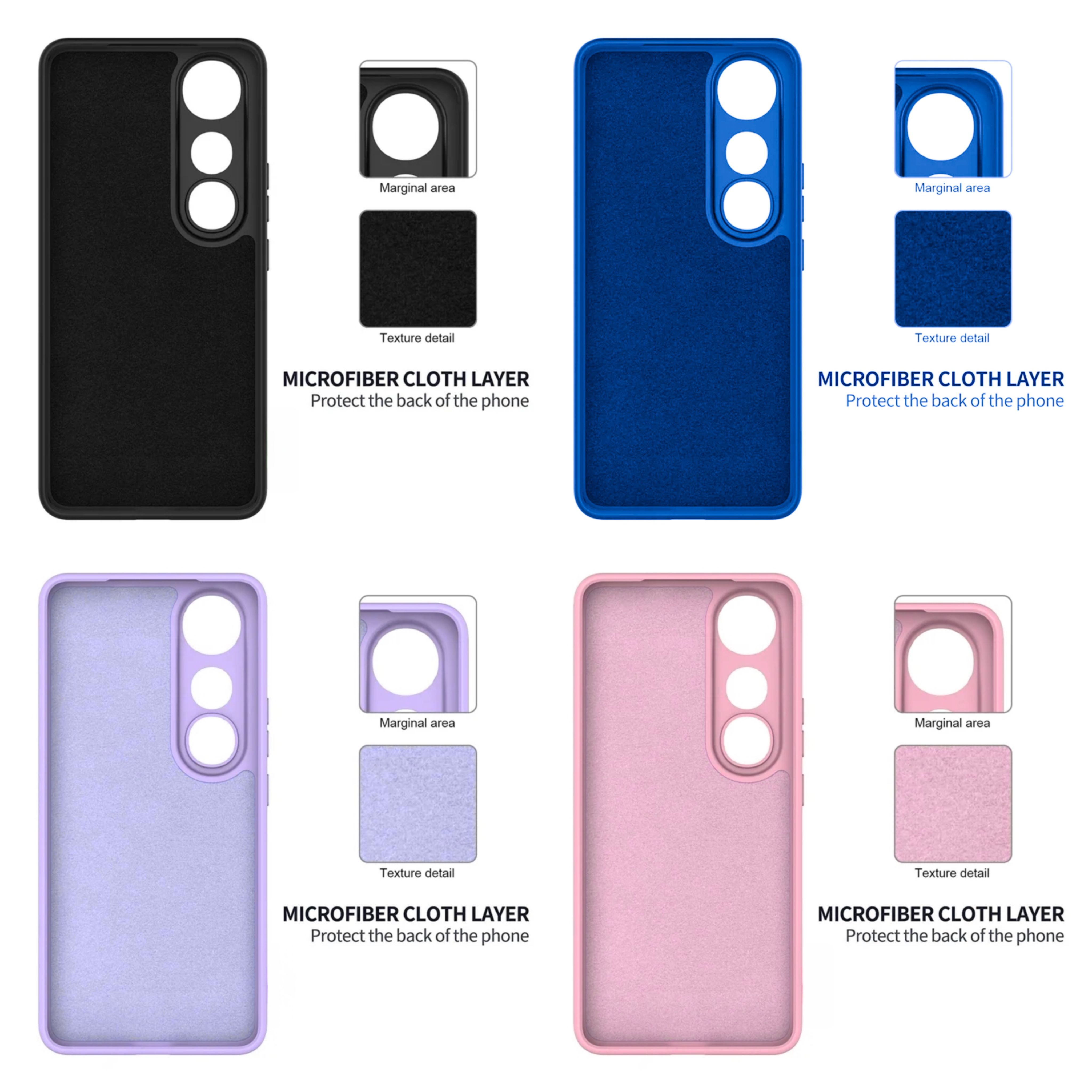 Vivo V50 Lite 4G/5G Original Liquid Silicone Phone Case/Cover in Black,Blue ,Pink and Light Purple(Lilac)