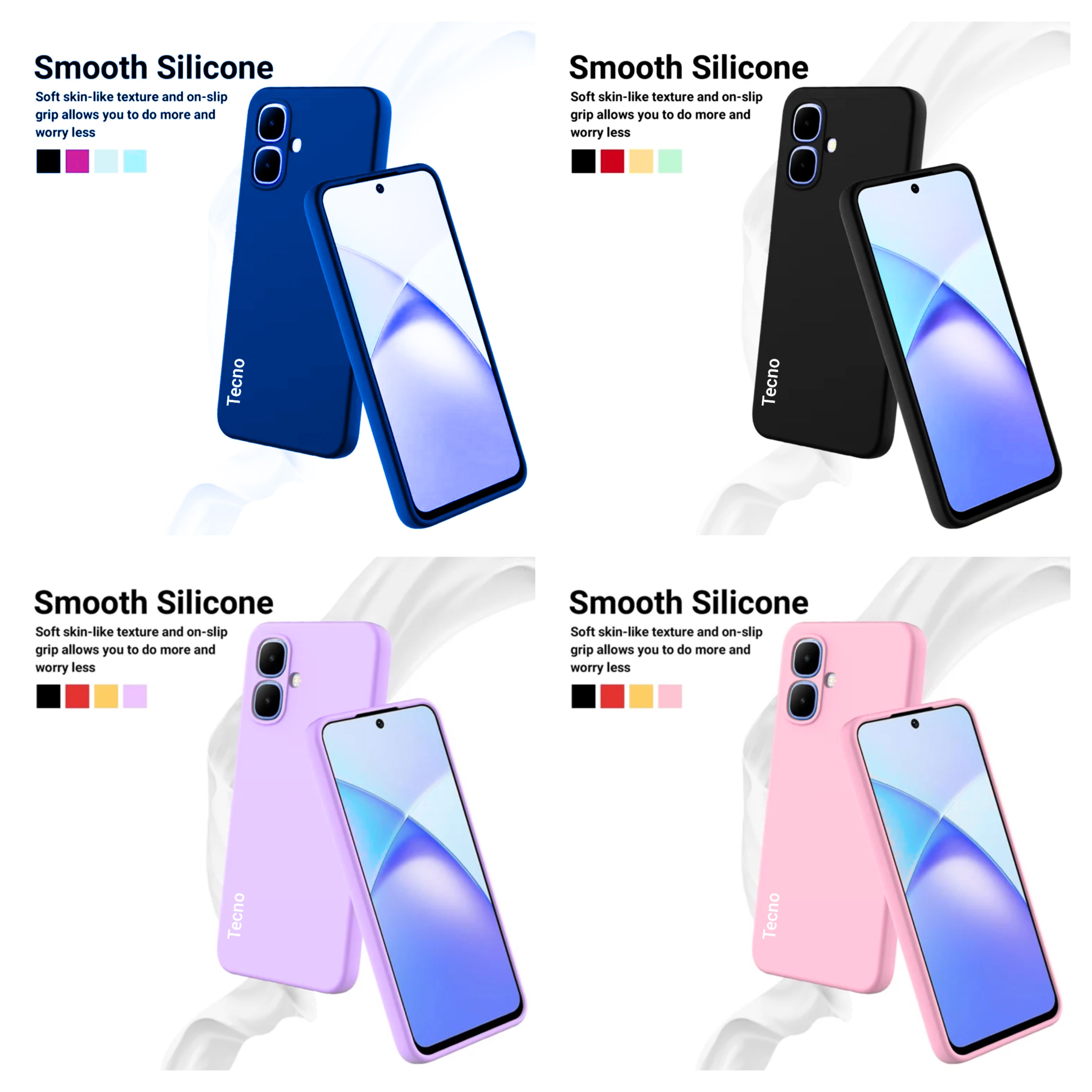Infinix smart 20,  Smart 10 / Tecno Pop 10 /Tecno Spark Go 2  Original Liquid Silicone Phone Case/Cover available in Black,Blue,Light purple(lilac) & Pink