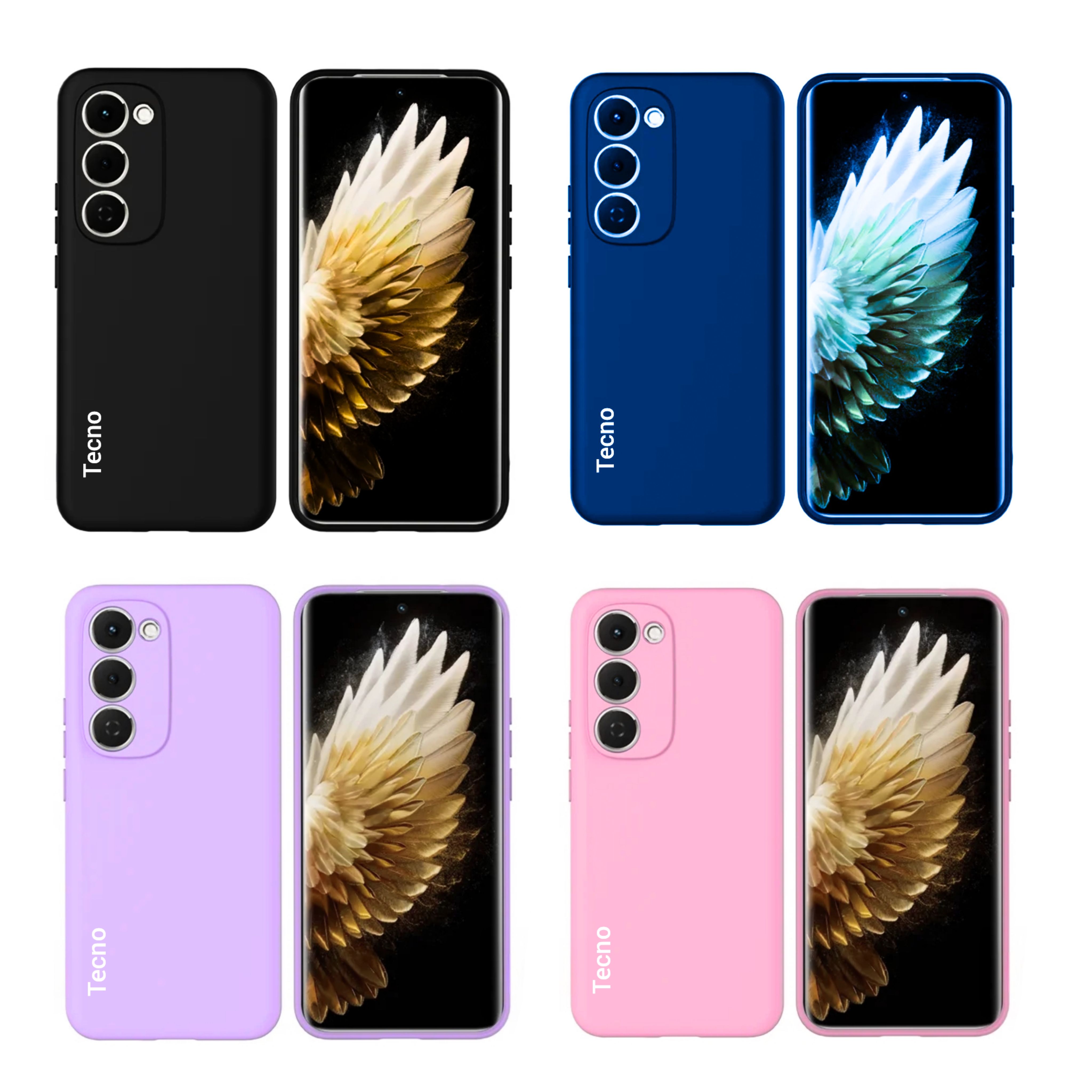 Tecno spark 40 Pro+ Original liquid silicone Phone Case/Cover available in Black,Blue,Light purple(Lilac) & Pink