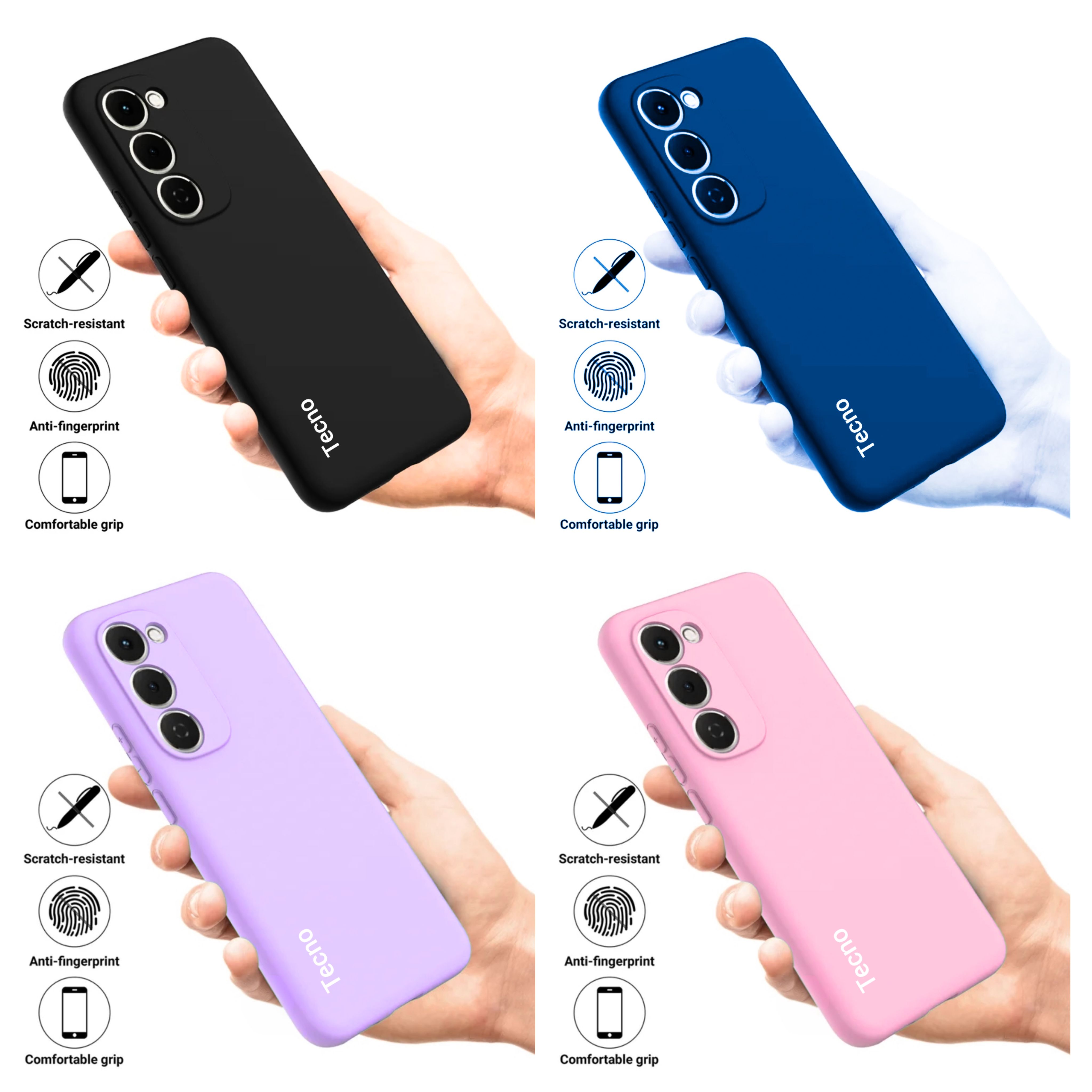 Tecno spark 40 Pro+ Original liquid silicone Phone Case/Cover available in Black,Blue,Light purple(Lilac) & Pink