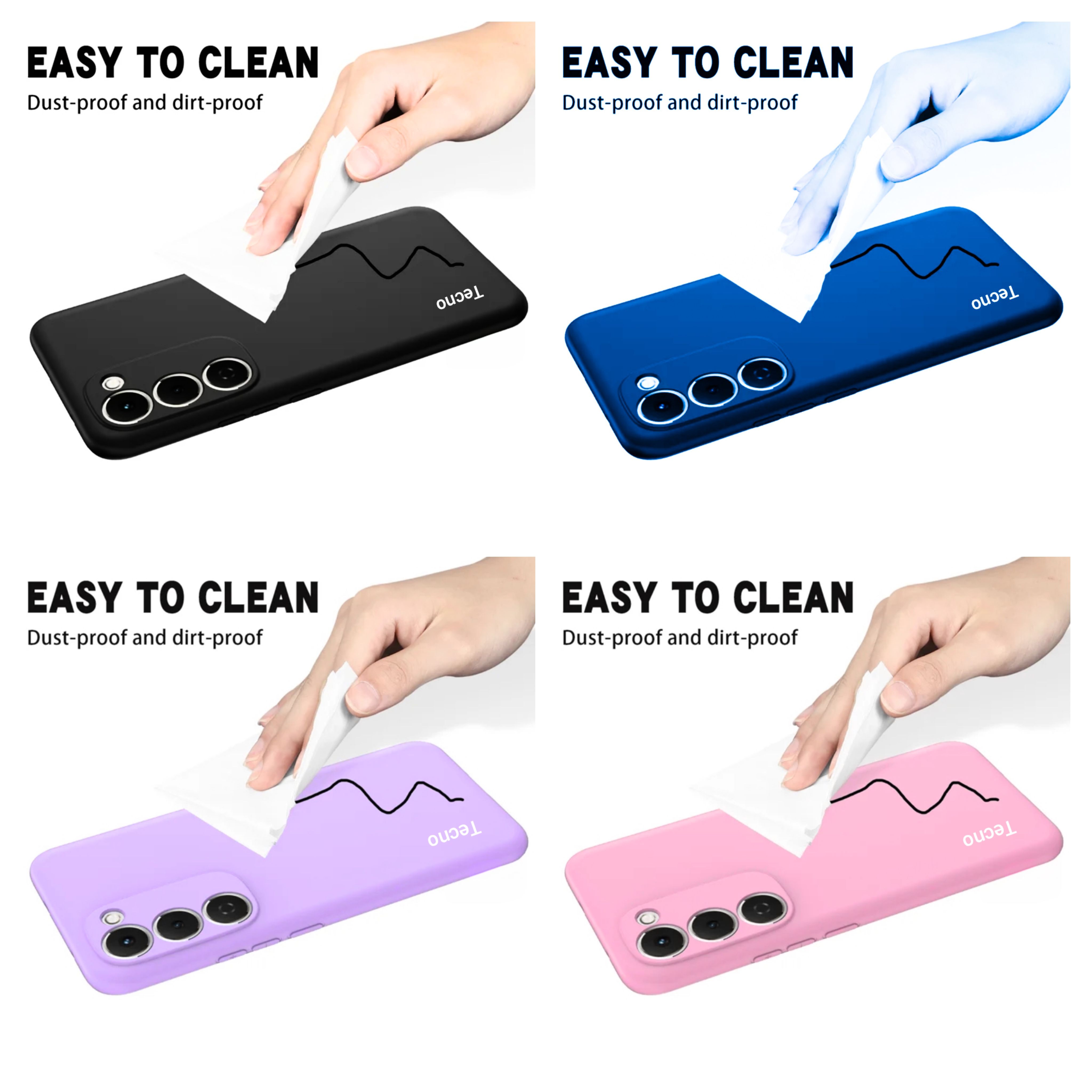 Tecno spark 40 Pro+ Original liquid silicone Phone Case/Cover available in Black,Blue,Light purple(Lilac) & Pink