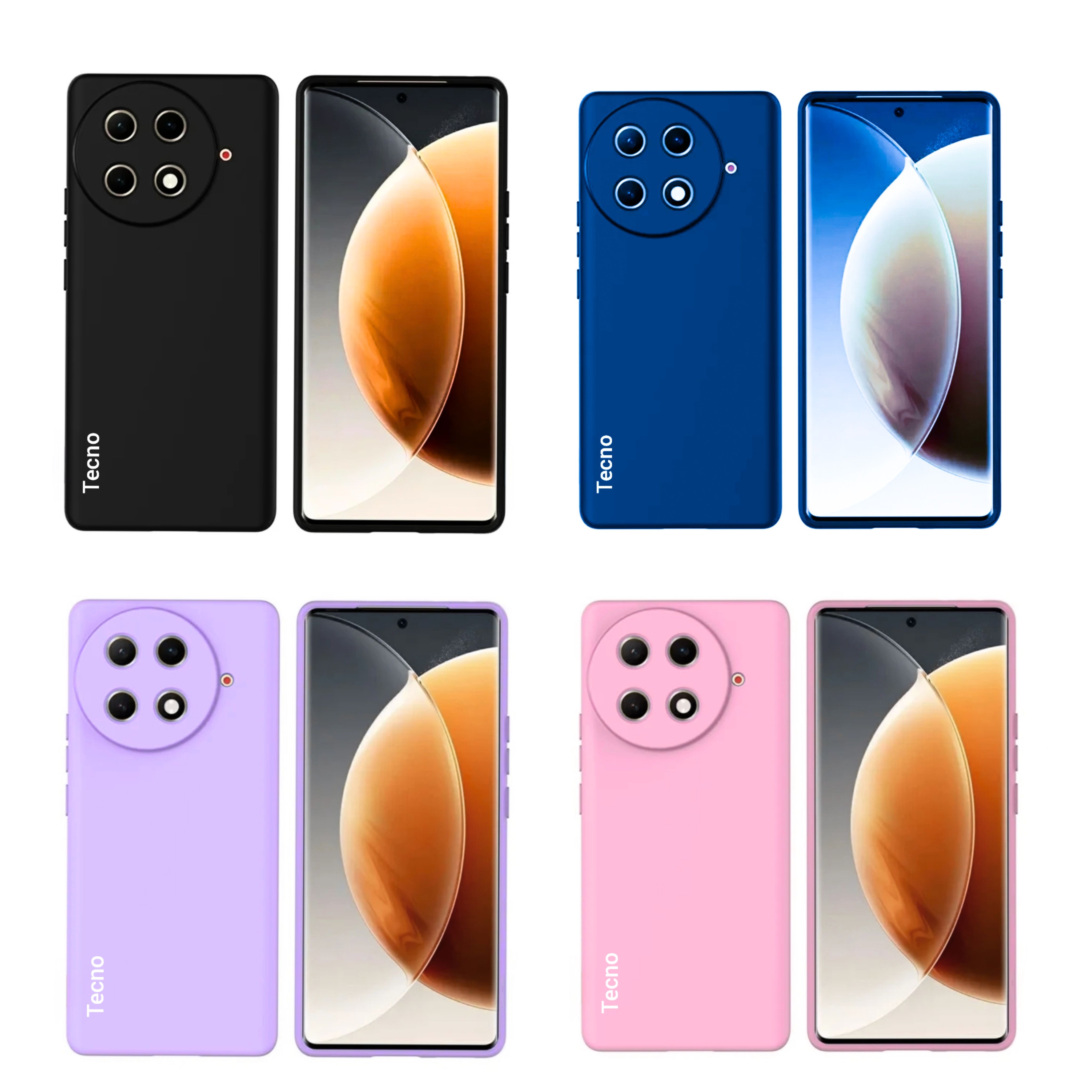 Tecno Camon 30s / Camon 30 S Pro Original Liquid Silicone Phone Case/Cover available in Black,Blue,Light Purple(Lilac) & Pink