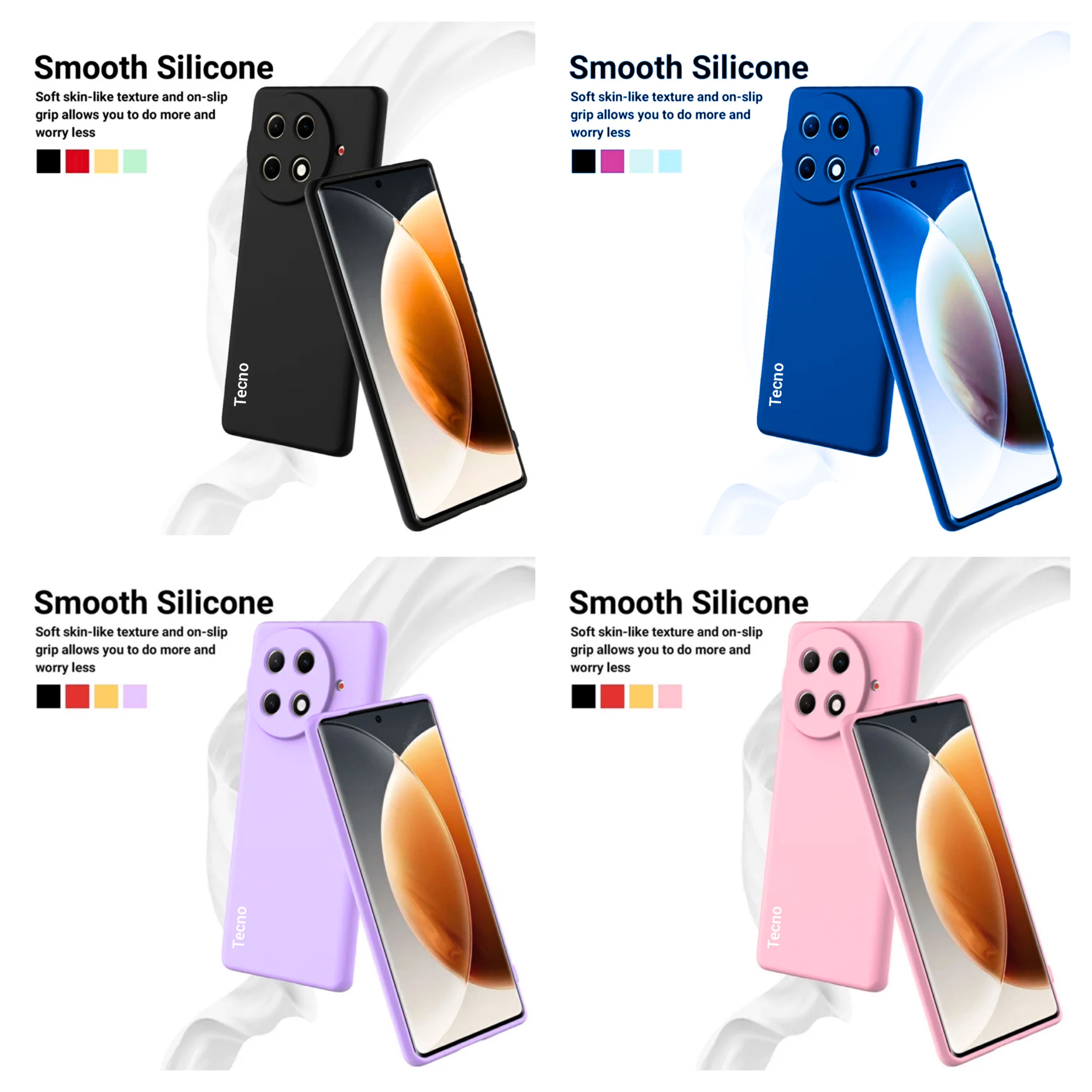 Tecno Camon 30s / Camon 30 S Pro Original Liquid Silicone Phone Case/Cover available in Black,Blue,Light Purple(Lilac) & Pink