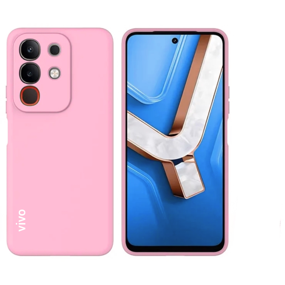 Vivo Y29 4G / Vivo T4x 5G Original Liquid Silicone Phone Case/Cover  available in Black,Blue,Light Purple (Lilac)  & Pink