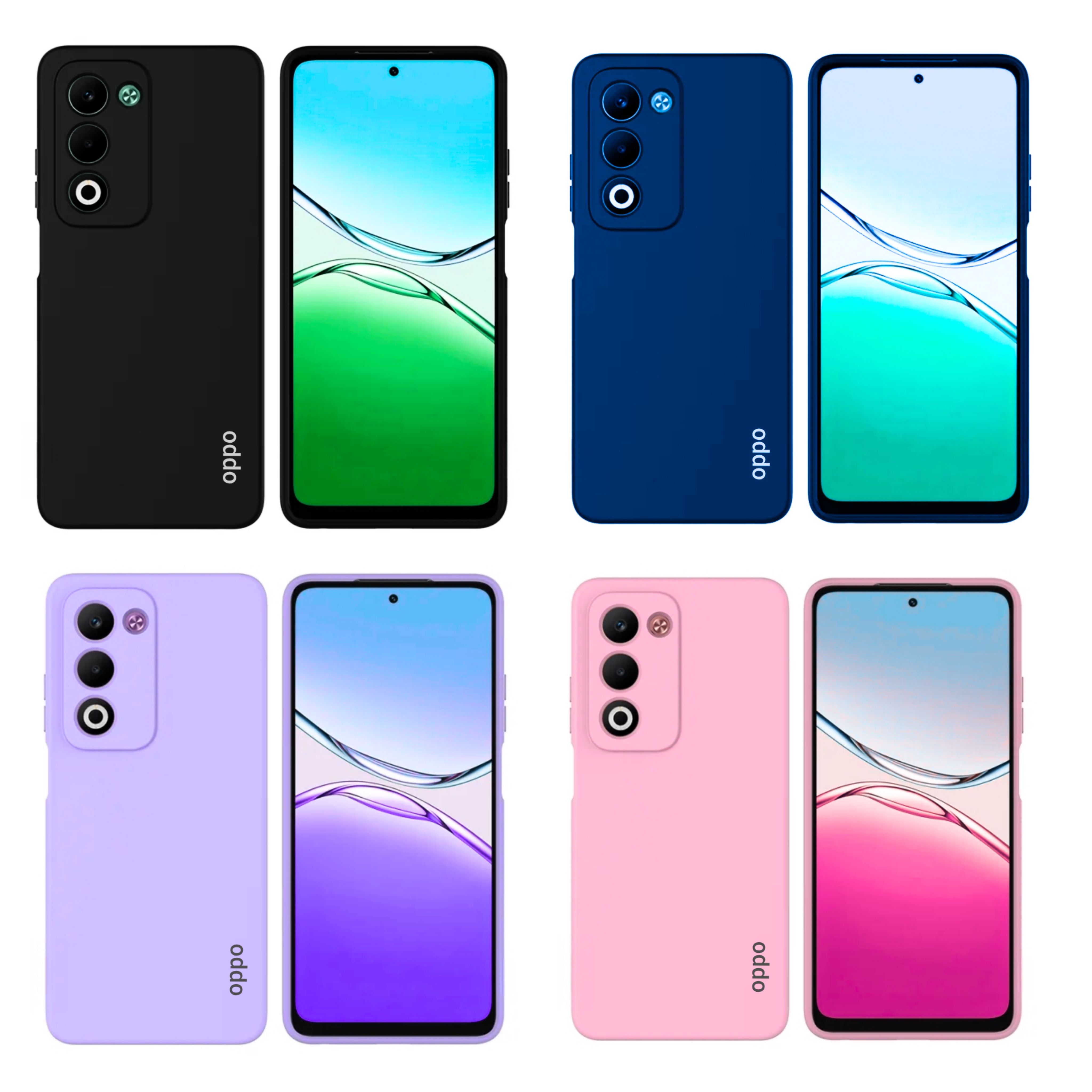 Oppo A5 4G/5G /A5m Original Liquid Silicone Phone Case/Cover available in Black ,Blue,Light Purple (Lilac) &  Pink