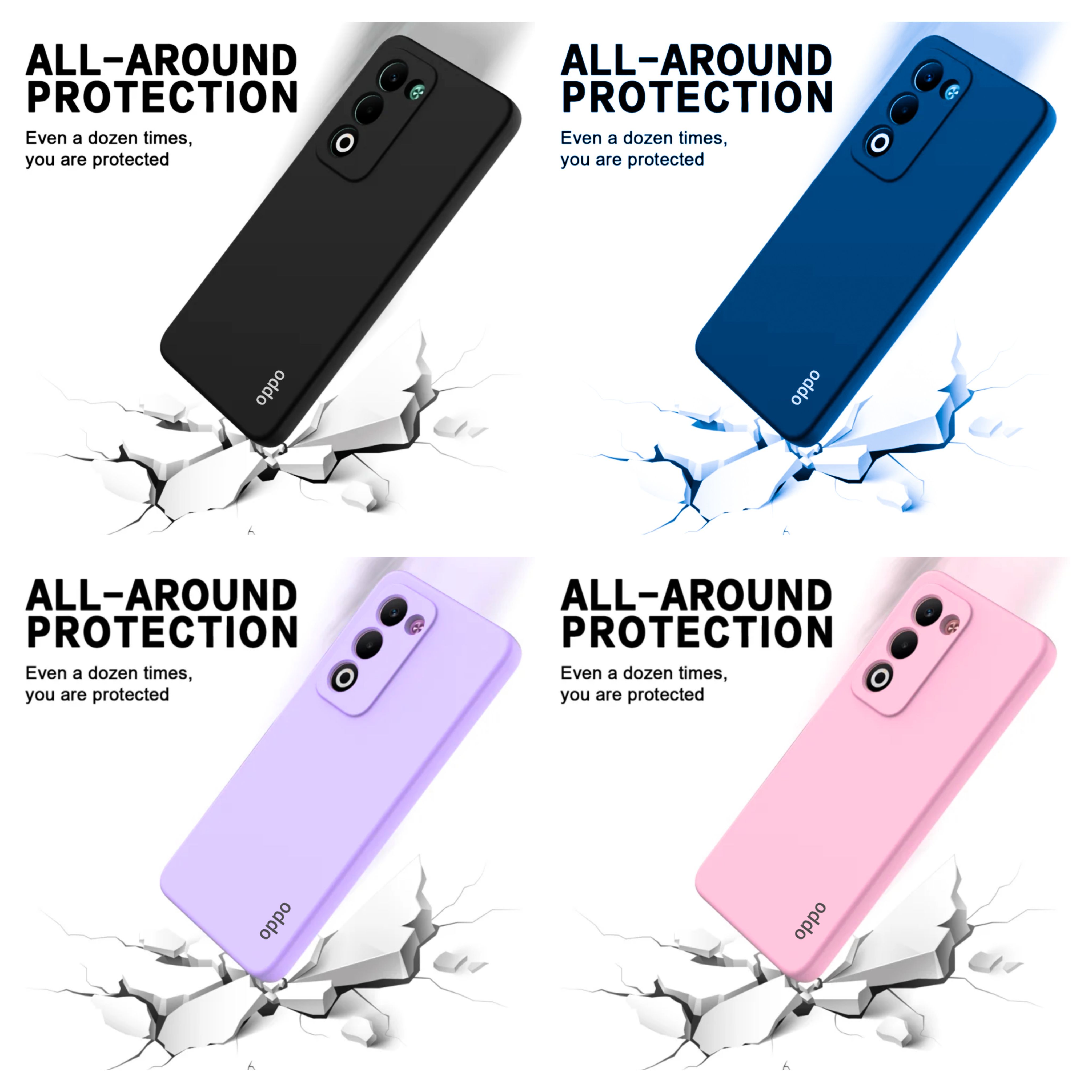 Oppo A5 4G/5G /A5m Original Liquid Silicone Phone Case/Cover available in Black ,Blue,Light Purple (Lilac) &  Pink