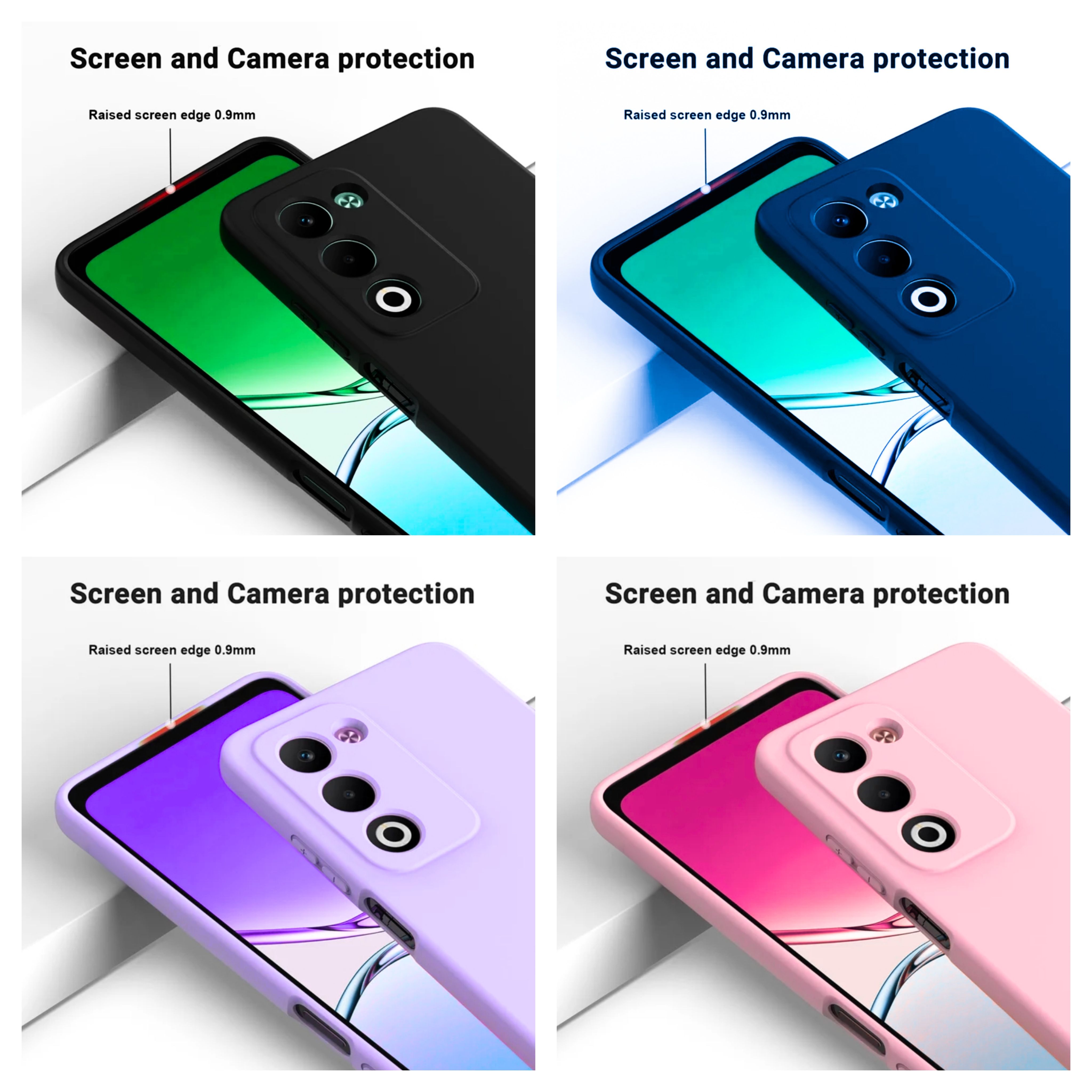 Oppo A5 4G/5G /A5m Original Liquid Silicone Phone Case/Cover available in Black ,Blue,Light Purple (Lilac) &  Pink