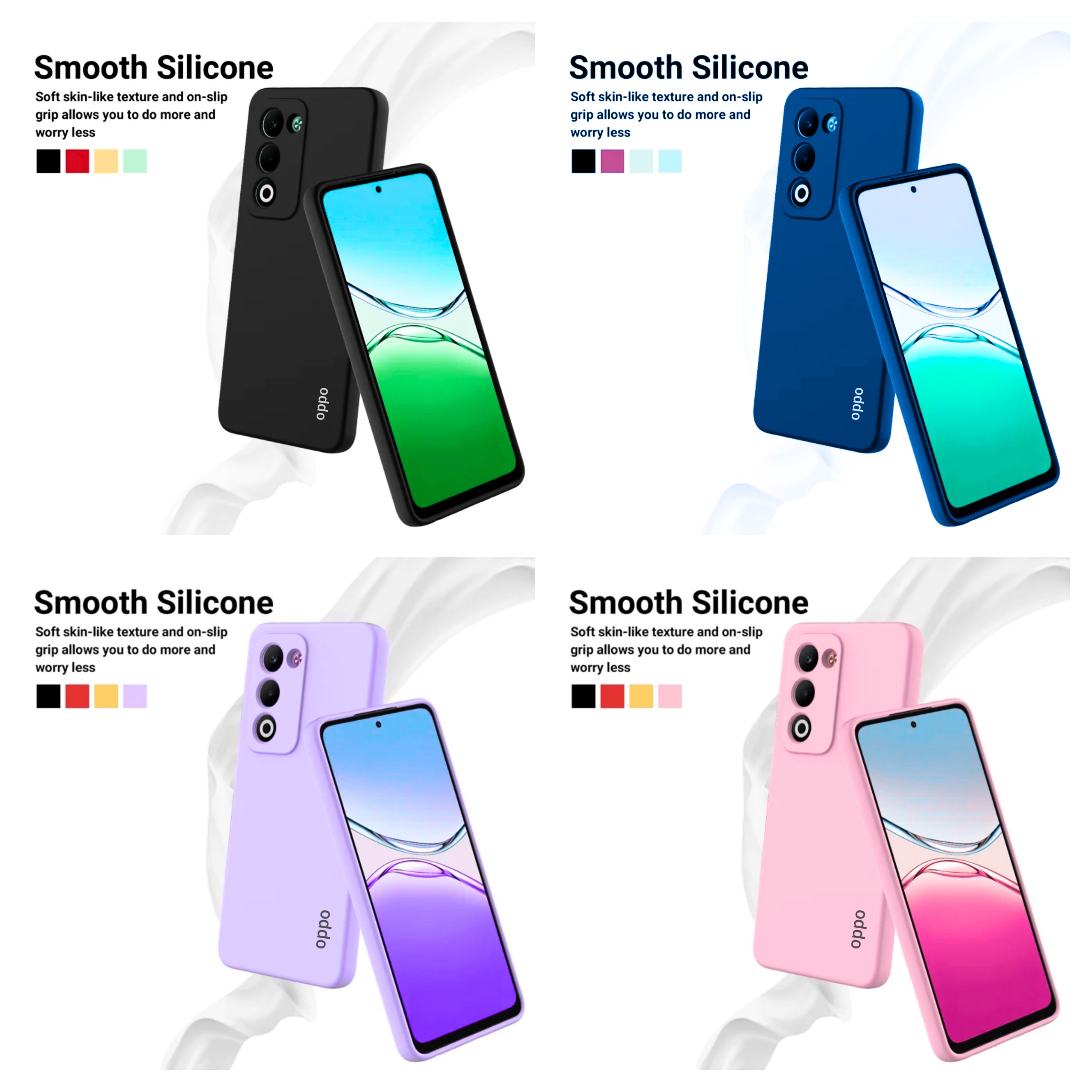 Oppo A5 4G/5G /A5m Original Liquid Silicone Phone Case/Cover available in Black ,Blue,Light Purple (Lilac) &  Pink