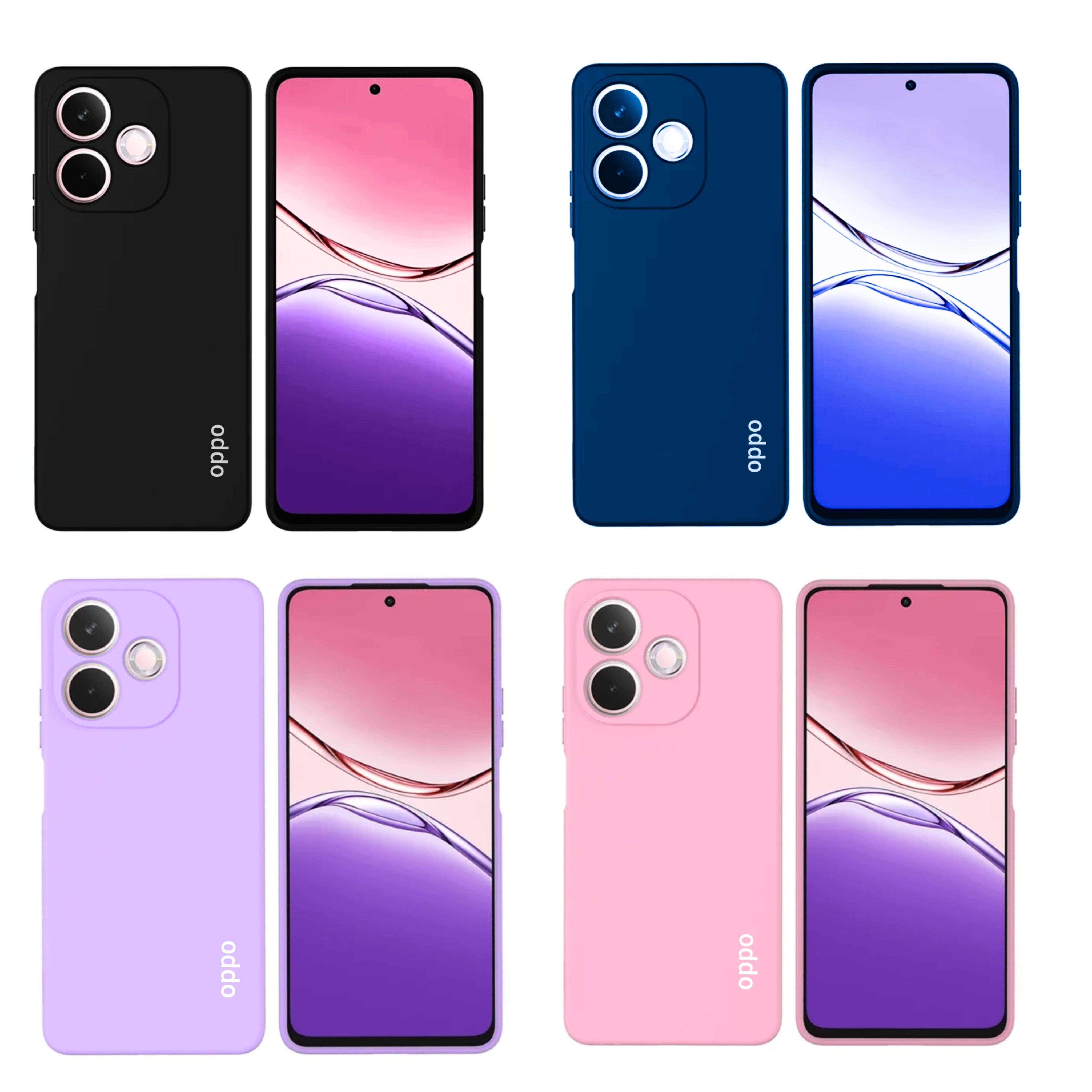 Oppo A5 Pro 4G/5G Original Liquid Silicone Phone Case/Cover available in Black, Blue, Light Purple (Lilac) & Pink