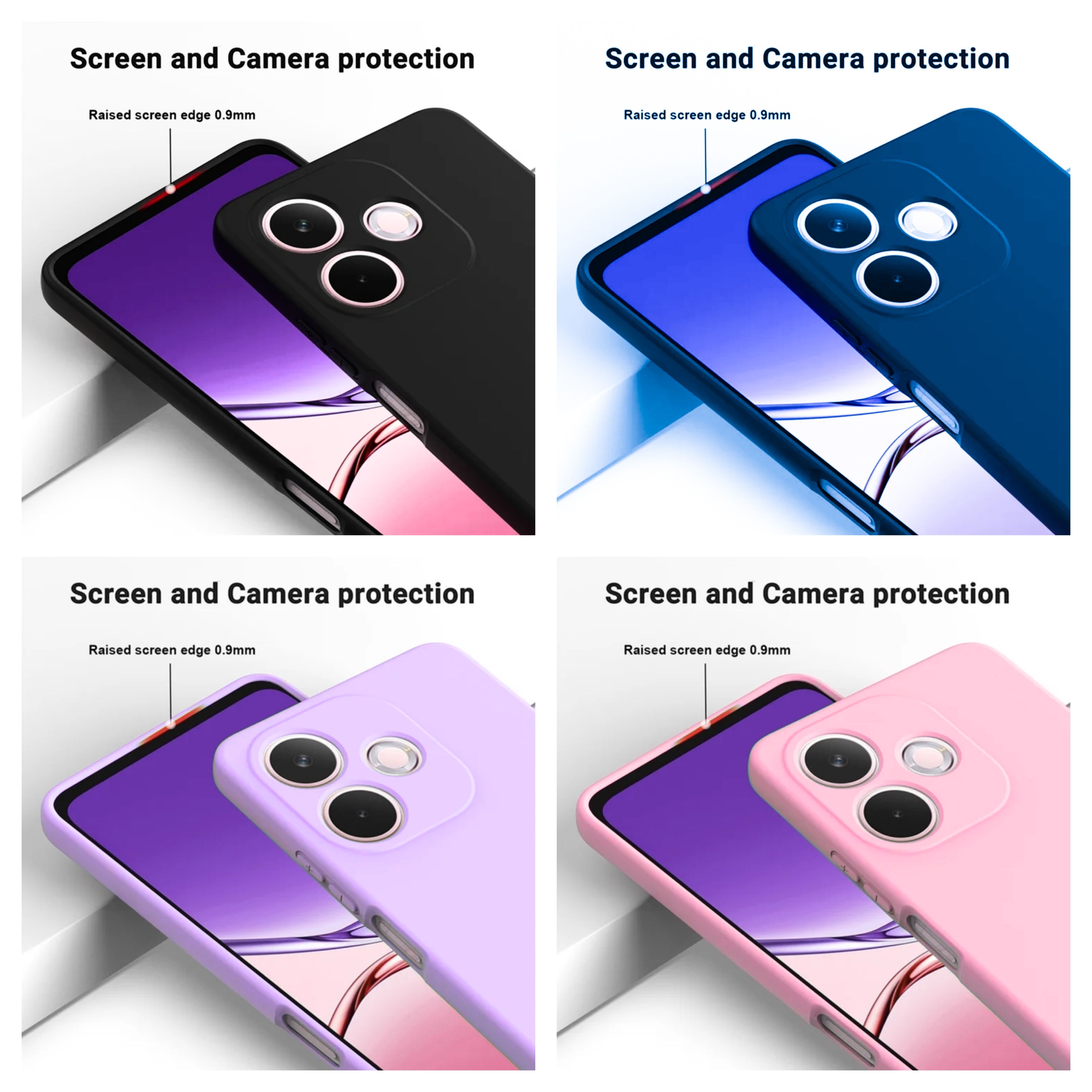 Oppo A5 Pro 4G/5G Original Liquid Silicone Phone Case/Cover available in Black, Blue, Light Purple (Lilac) & Pink
