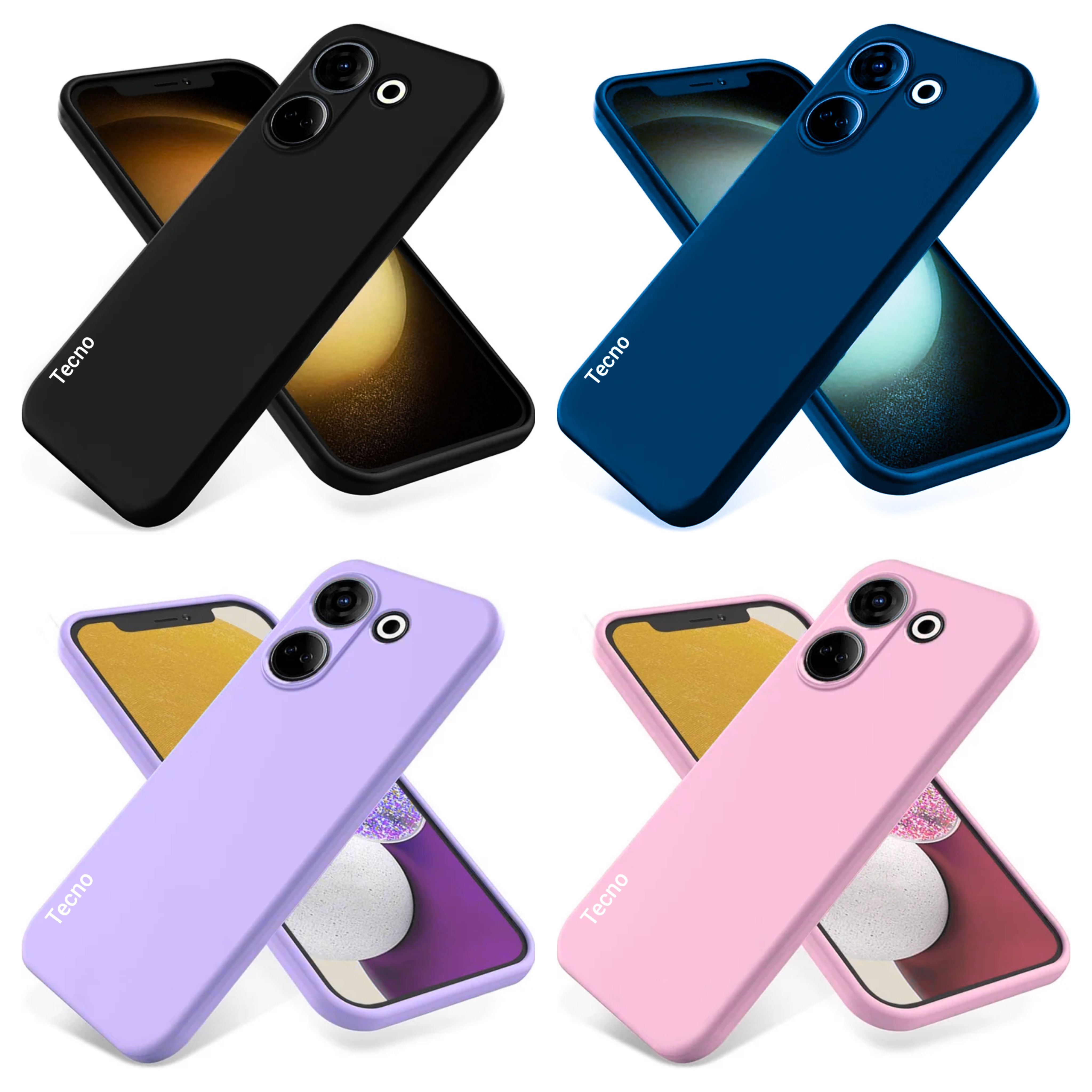 Tecno camon 20 / Camon 20 Pro 4G Original liquid Silicone Phone case/Cover  available in Black, Blue, Light Purple (Lilac) & Pink