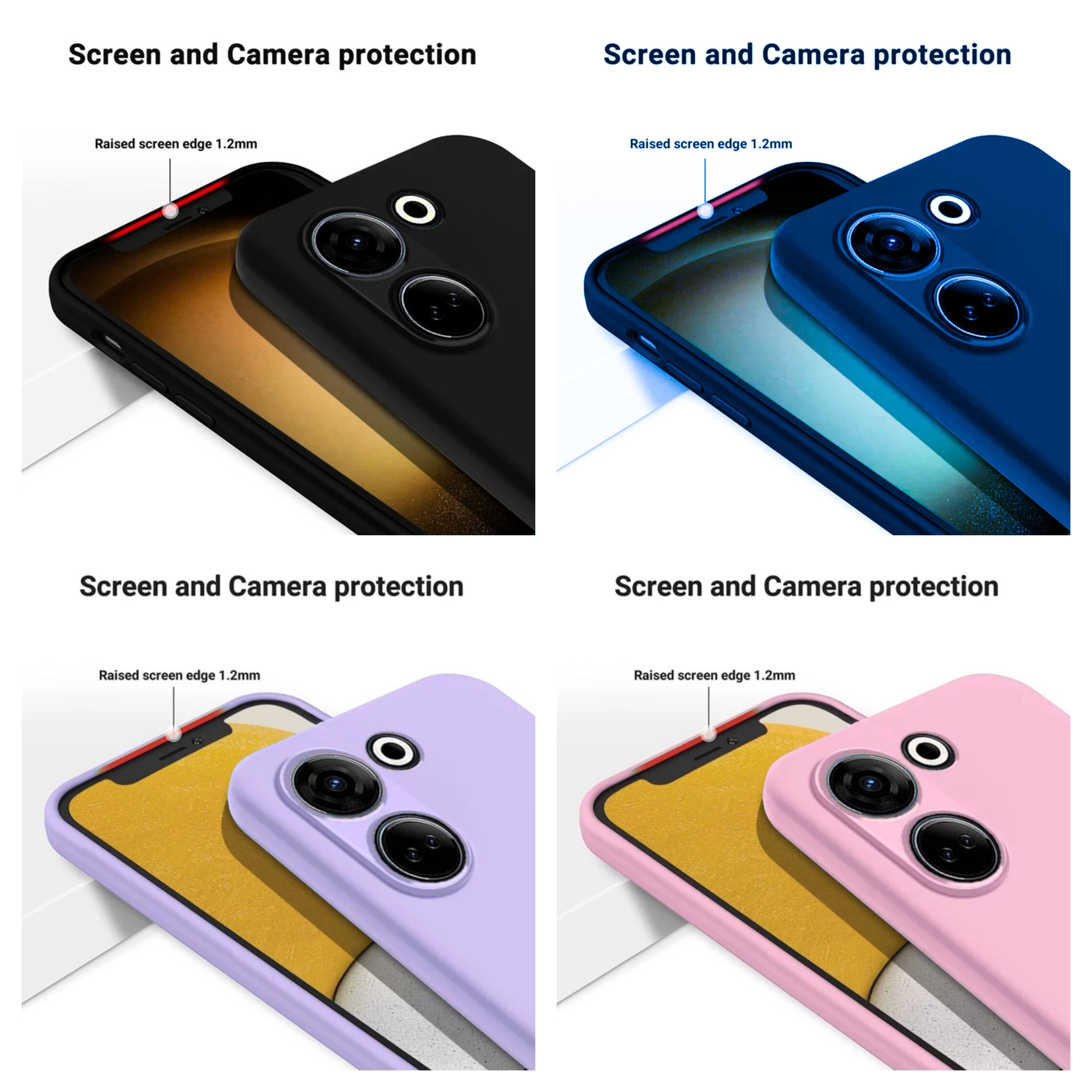 Tecno camon 20 / Camon 20 Pro 4G Original liquid Silicone Phone case/Cover  available in Black, Blue, Light Purple (Lilac) & Pink