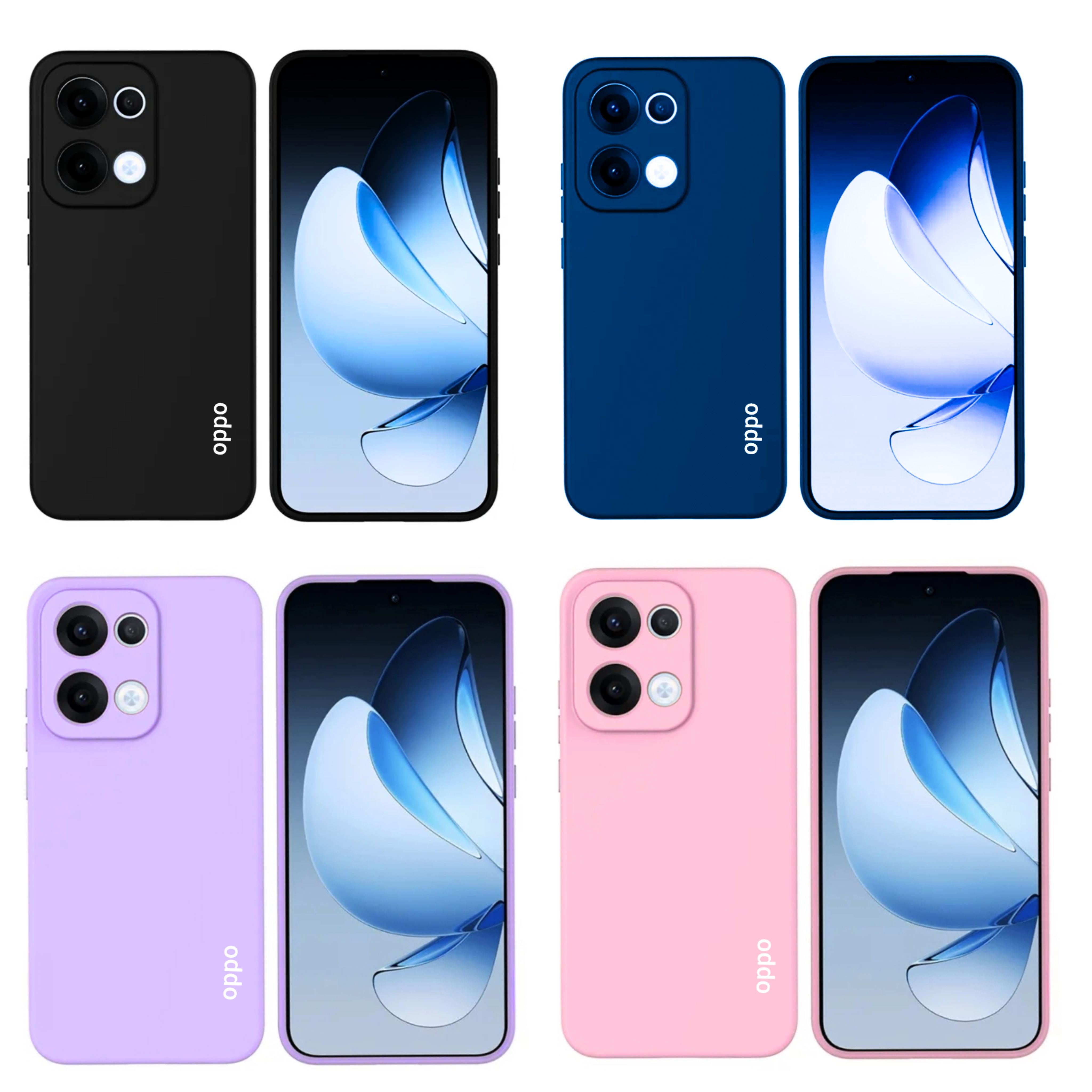 Oppo Reno 13 Original Liquid Silicone Phone Case/Cover available in Black, Blue, Light Purple (Lilac) & Pink