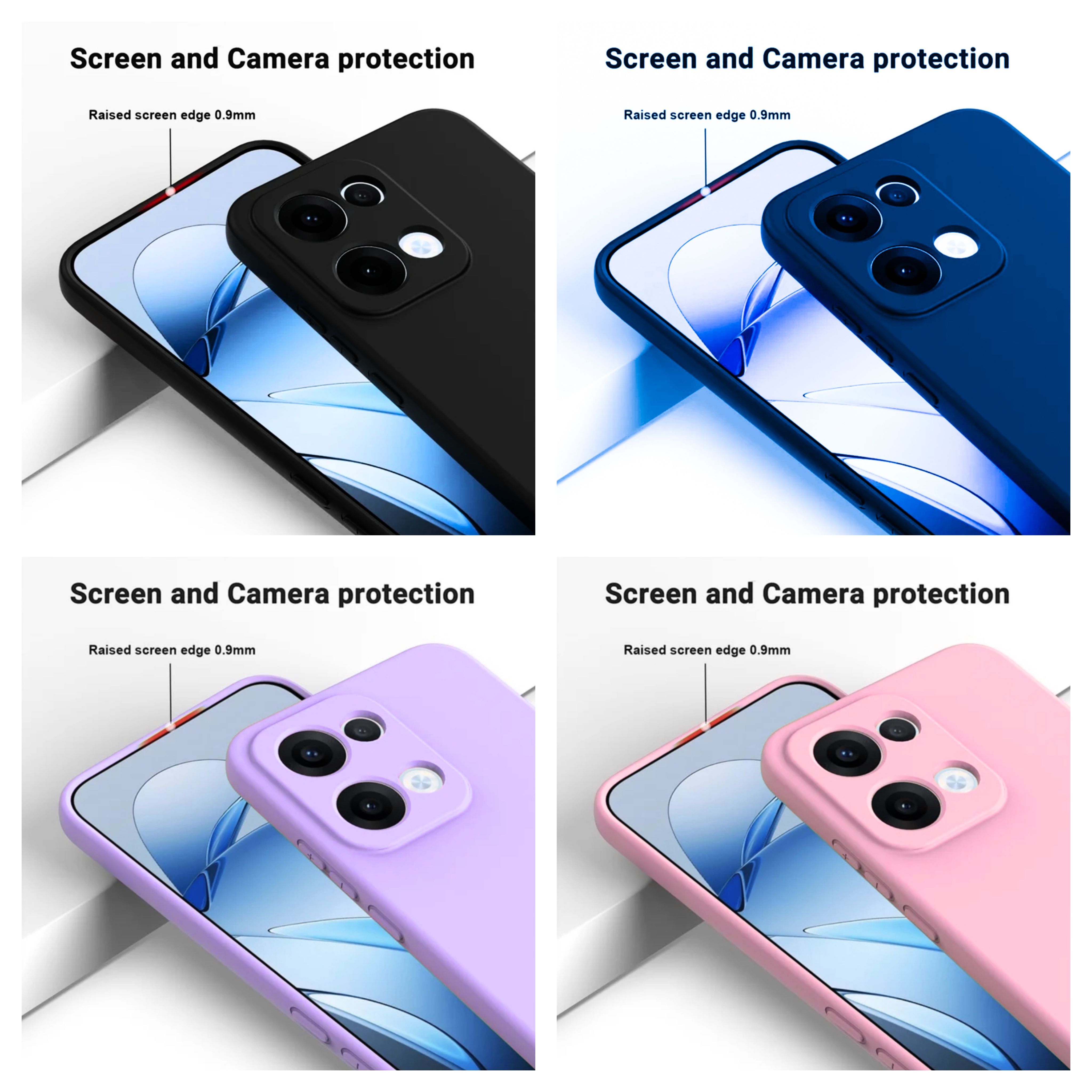 Oppo Reno 13 Original Liquid Silicone Phone Case/Cover available in Black, Blue, Light Purple (Lilac) & Pink