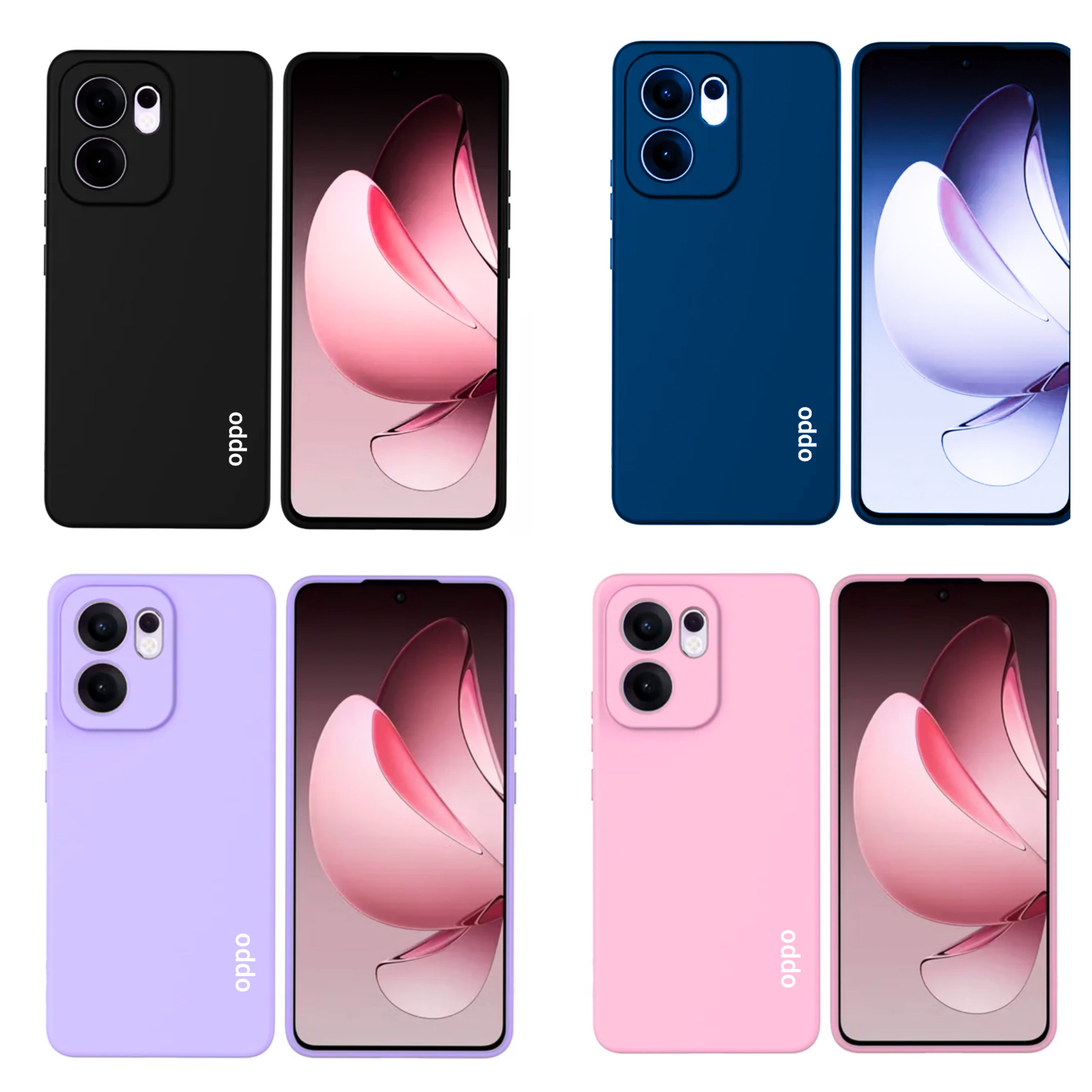 Oppo Reno 13 F (4G & 5G) / Reno 13Fs / Reno 13Fs 5G Original Liquid Silicone phone Case/ Cover available in Black ,Blue, Light Purple (Lilac) & Pink