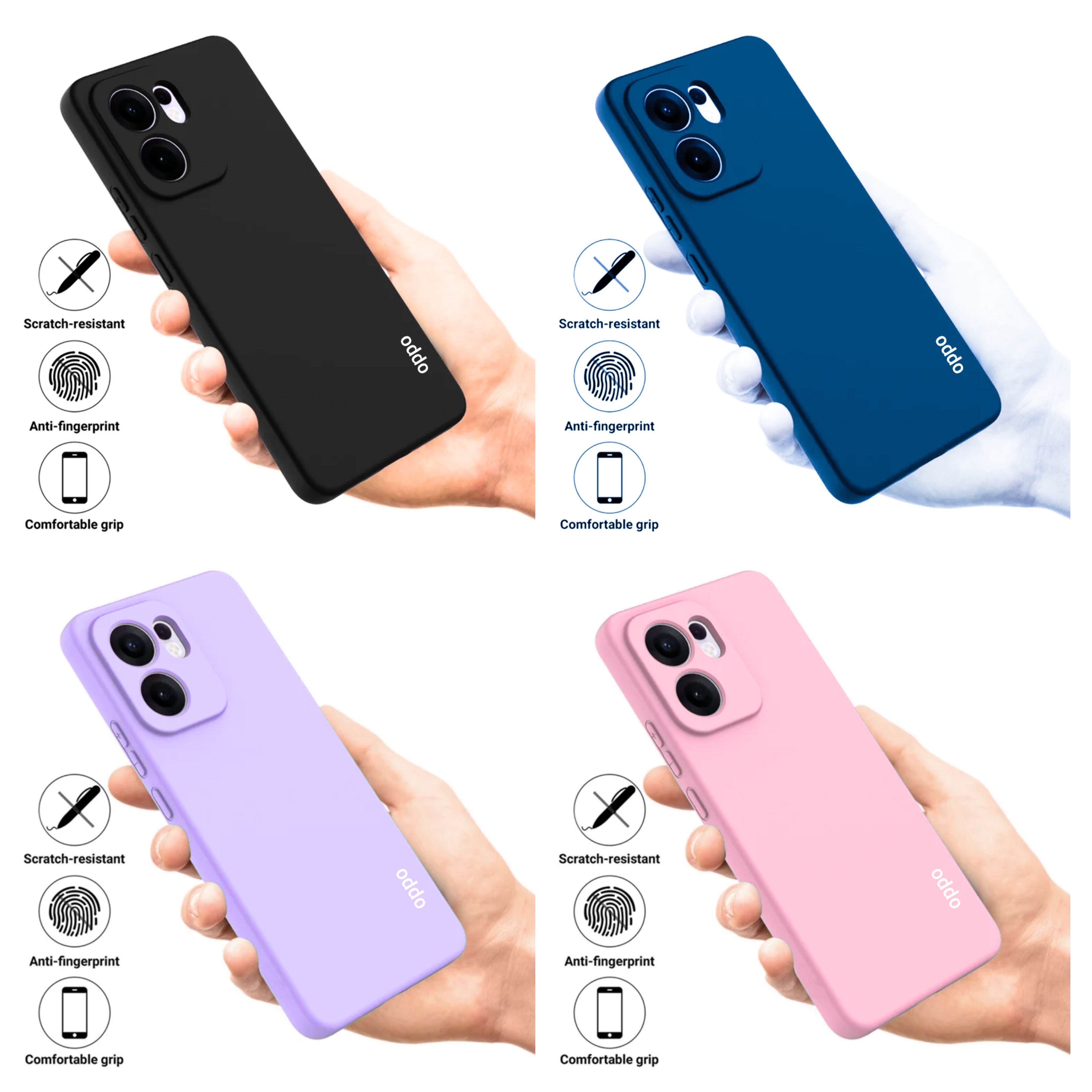 Oppo Reno 13 F (4G & 5G) / Reno 13Fs / Reno 13Fs 5G Original Liquid Silicone phone Case/ Cover available in Black ,Blue, Light Purple (Lilac) & Pink