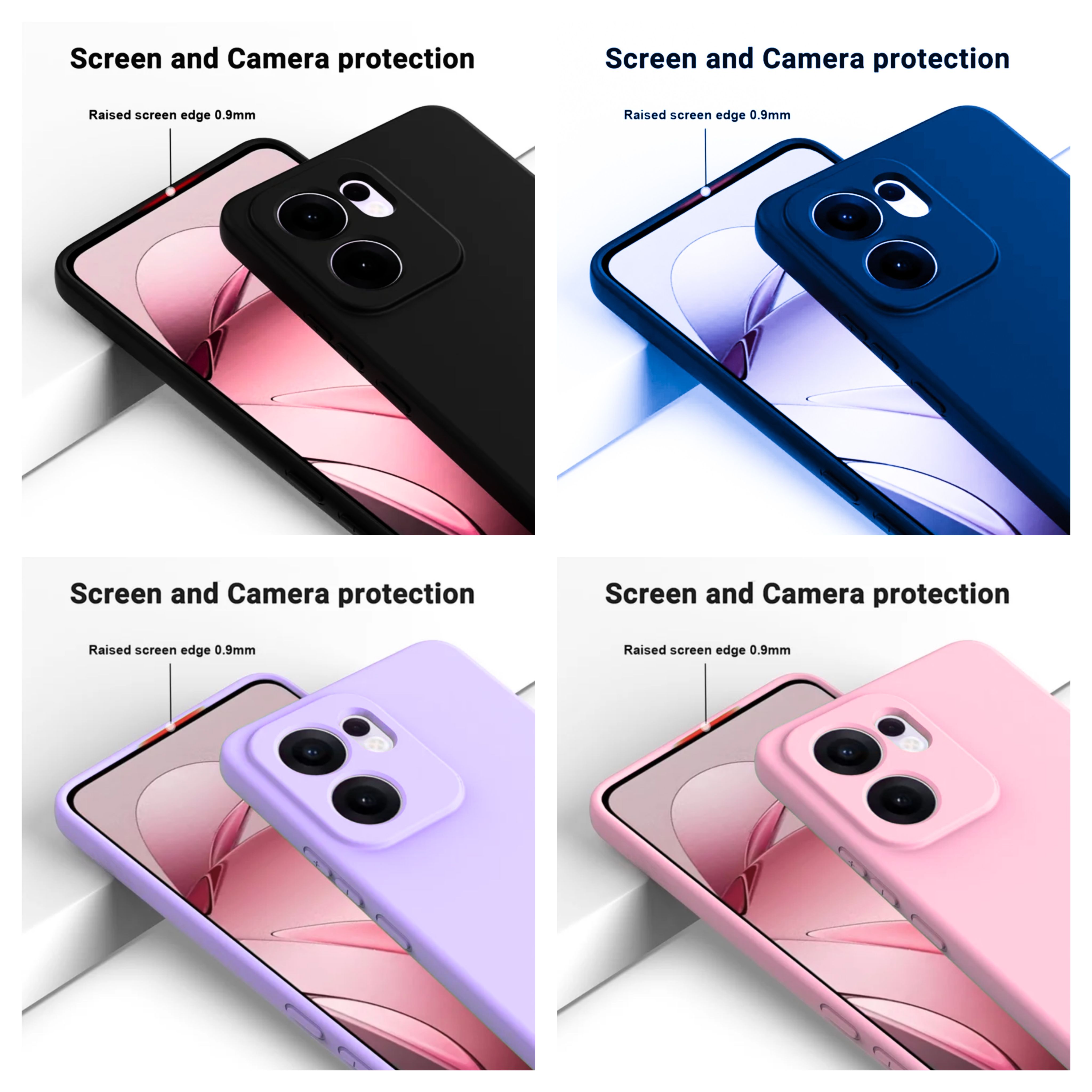 Oppo Reno 13 F (4G & 5G) / Reno 13Fs / Reno 13Fs 5G Original Liquid Silicone phone Case/ Cover available in Black ,Blue, Light Purple (Lilac) & Pink