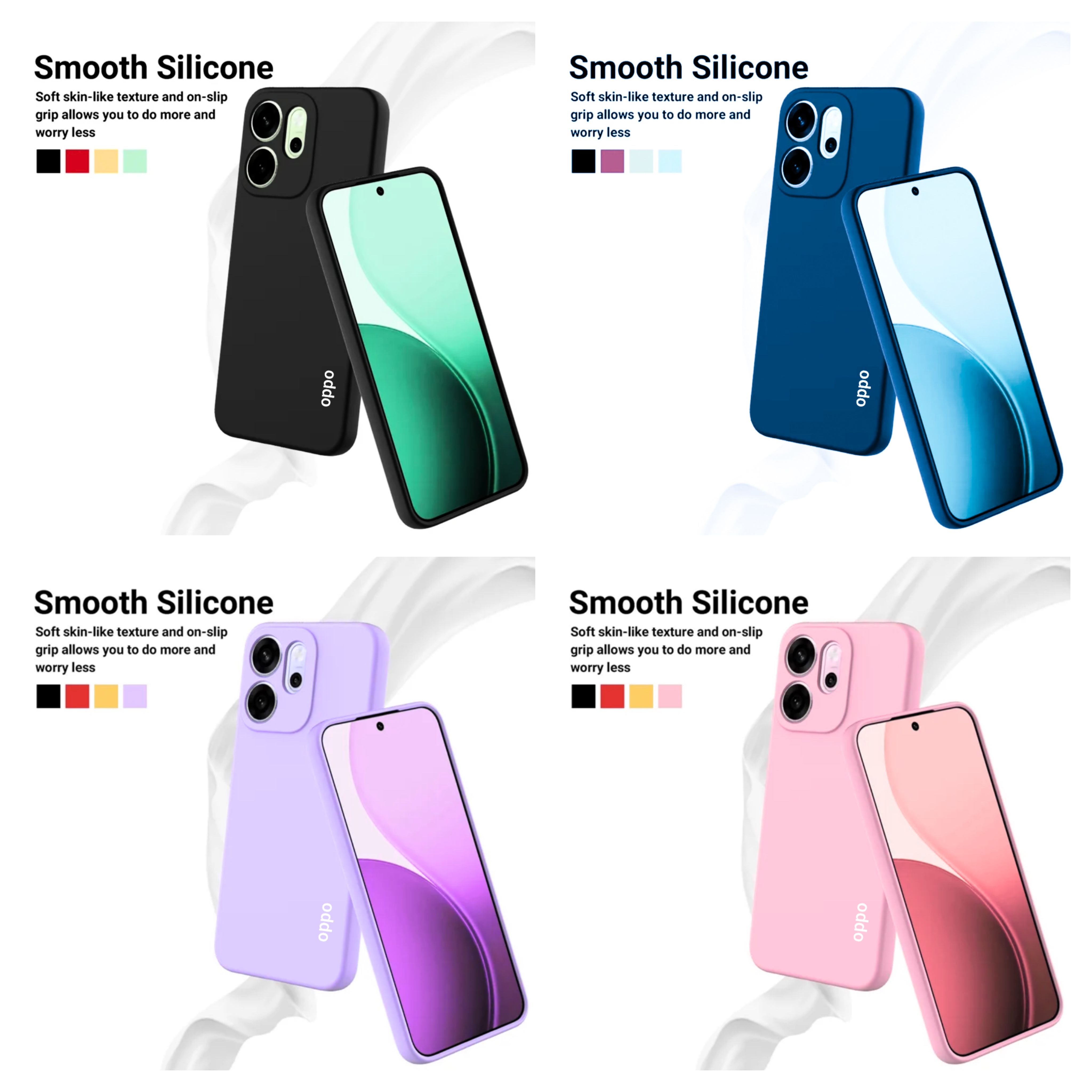 Oppo Reno 14F 5G / Reno 14Fs 5G  Original Liquid Silicone  Phone Case/Cover available in Black, Blue, Light Purple (Lilac) & Pink