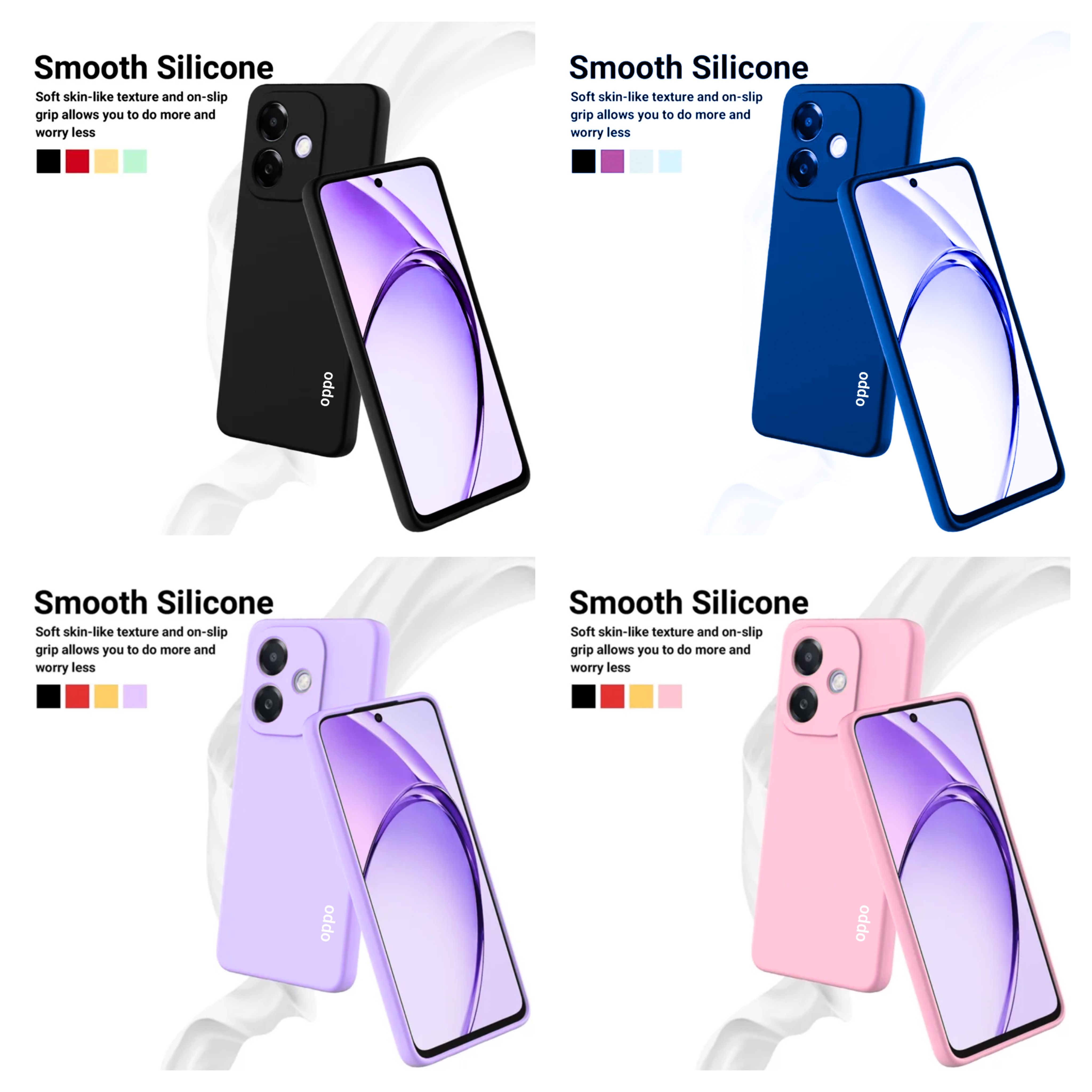 Oppo A3x 4G/5G / Oppo A3 5G Original Liquid Silicone Phone Case/Cover  available in Black, Blue, Light Purple (Lilac) & Pink