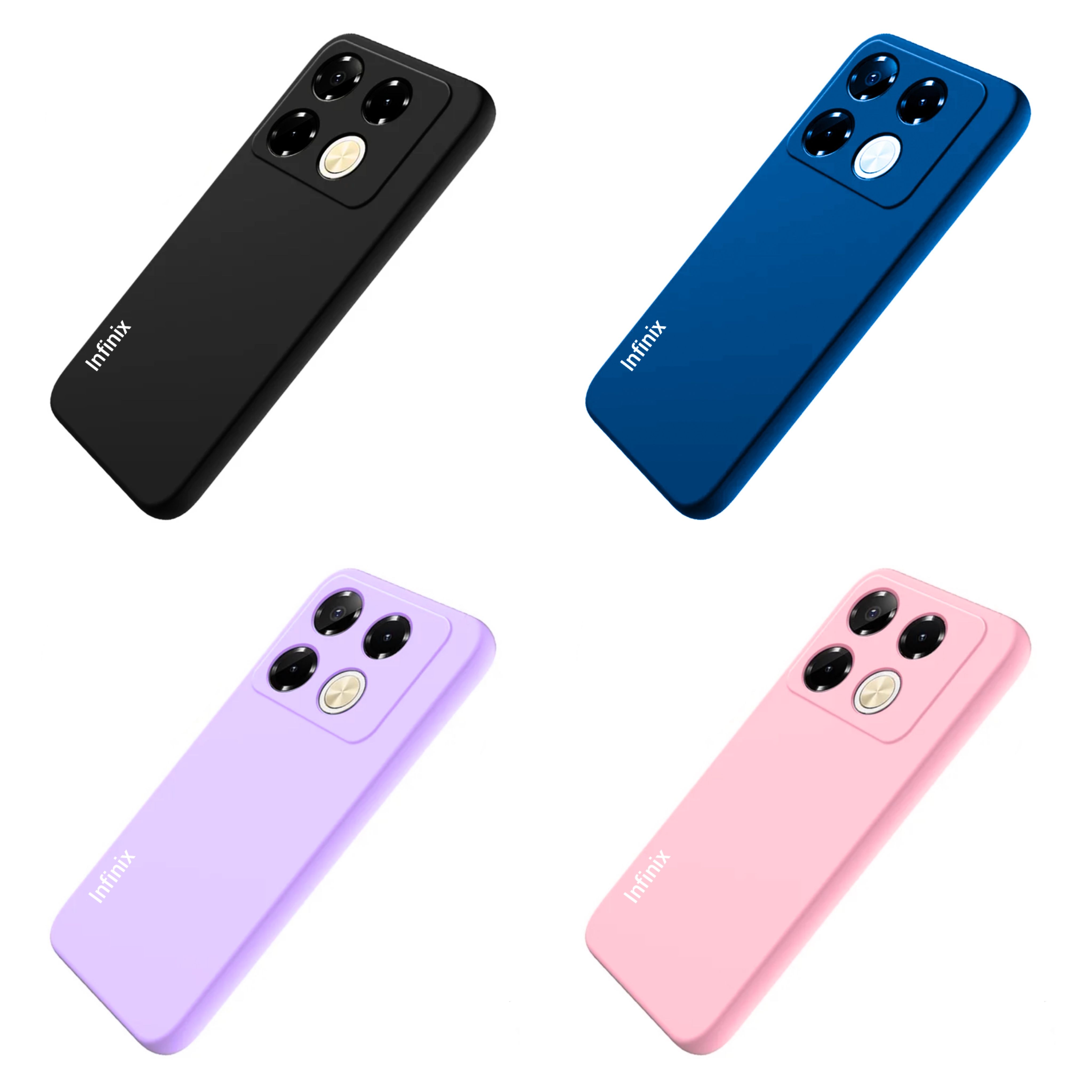 Infinix Note 40 Pro 4G Original liquid Silicone Phone Case/Cover available in Black, Blue, Light Purple (lilac) & pink