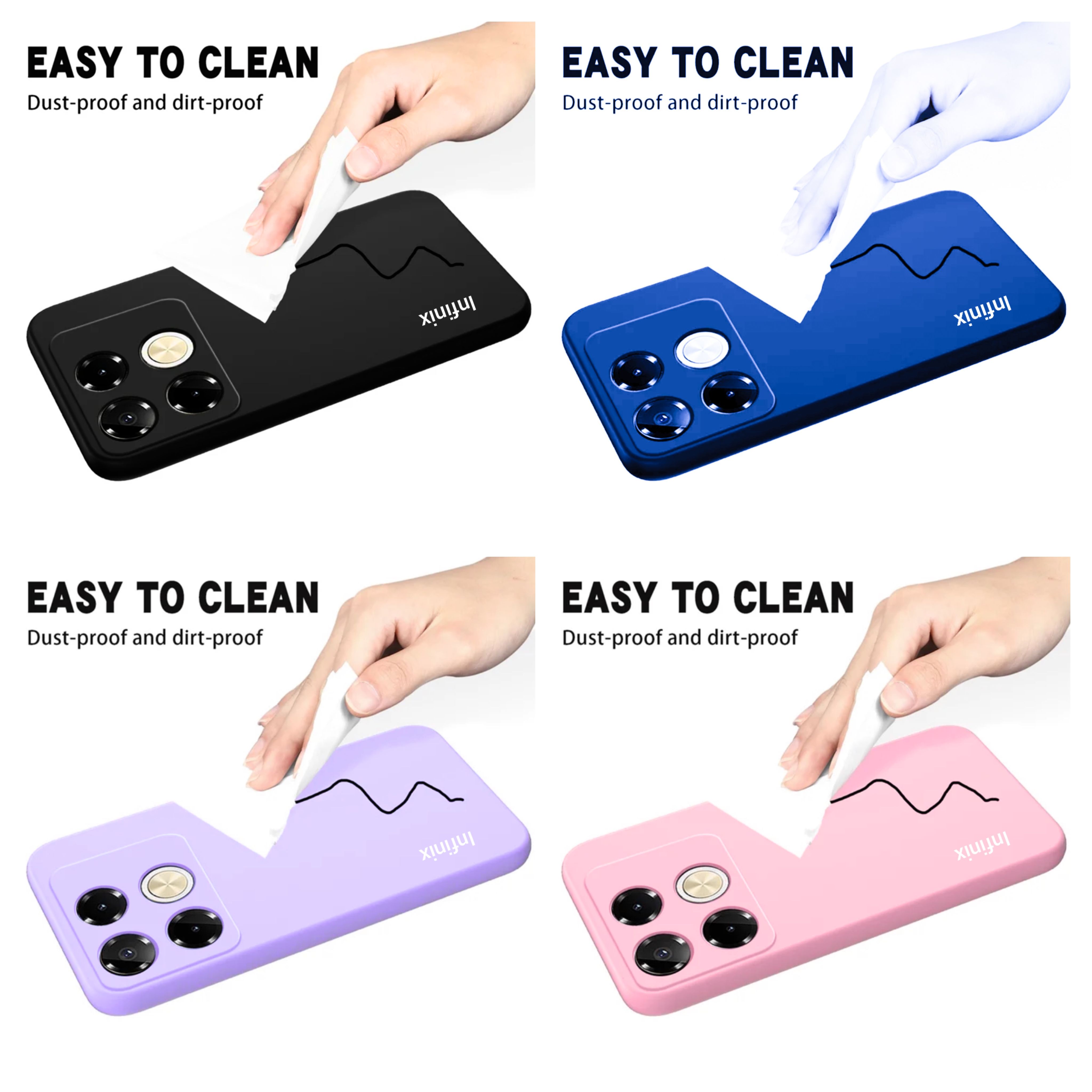 Infinix Note 40 Pro 4G Original liquid Silicone Phone Case/Cover available in Black, Blue, Light Purple (lilac) & pink