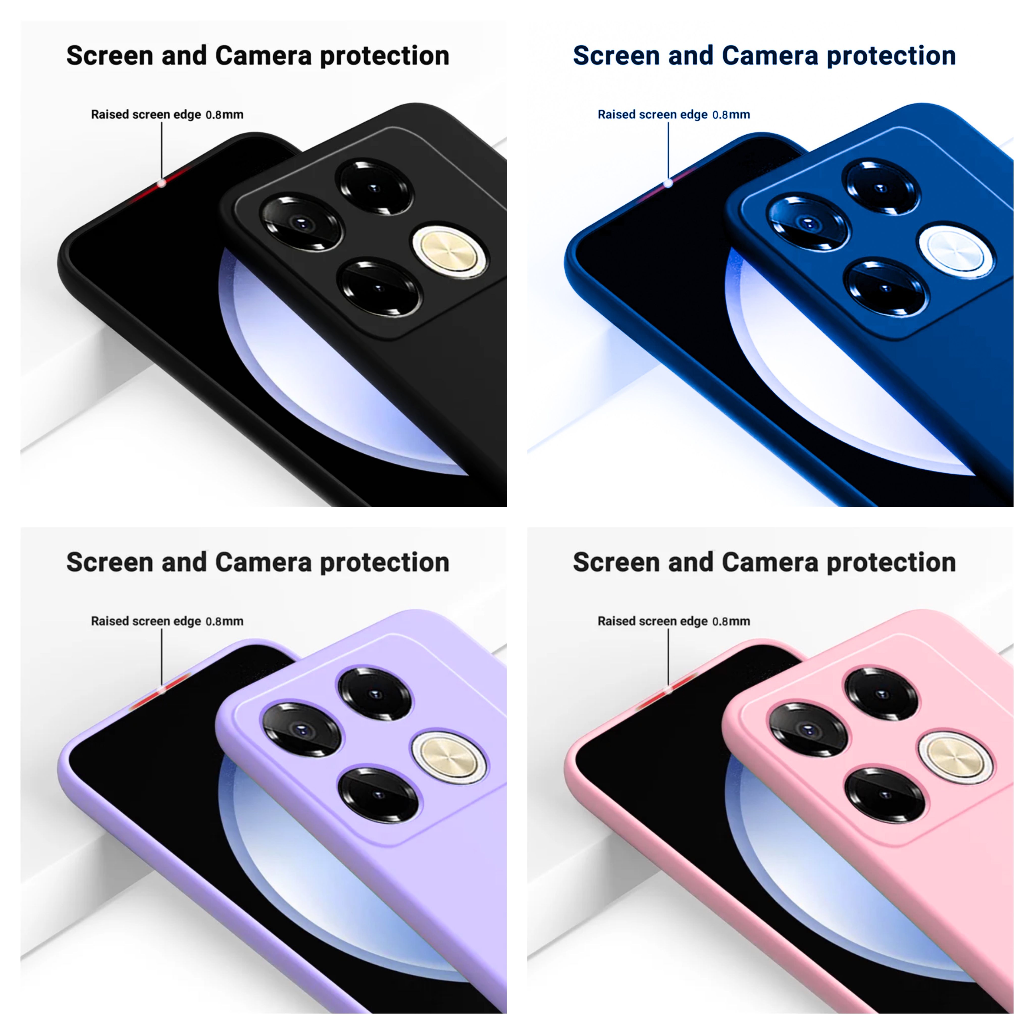 Infinix Note 40 Pro 4G Original liquid Silicone Phone Case/Cover available in Black, Blue, Light Purple (lilac) & pink