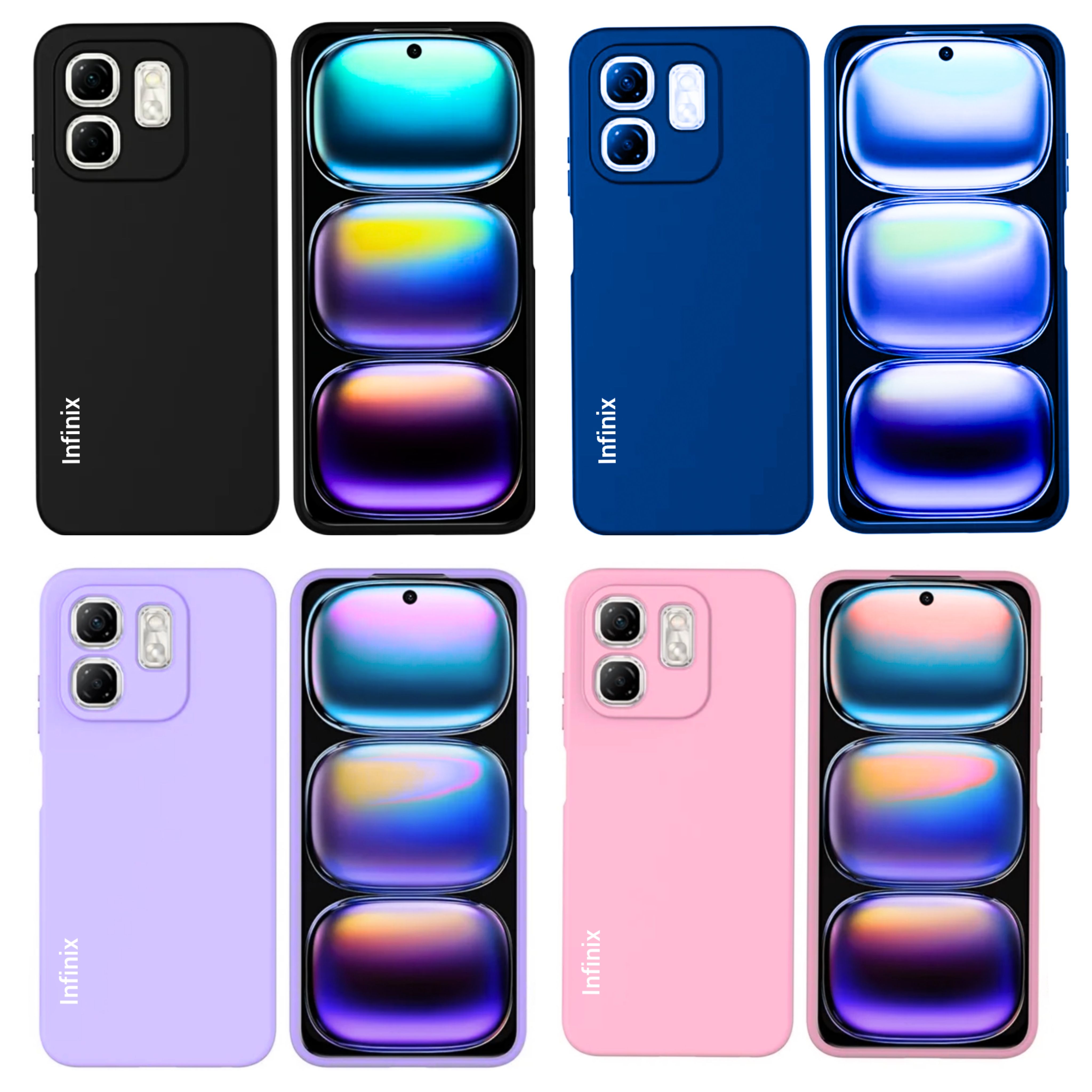 Infinix Hot 50i / Smart 9 Original Liquid Silicone Phone Case/Cover  available in Black, Blue, Light Purple ( Lilac) & Pink