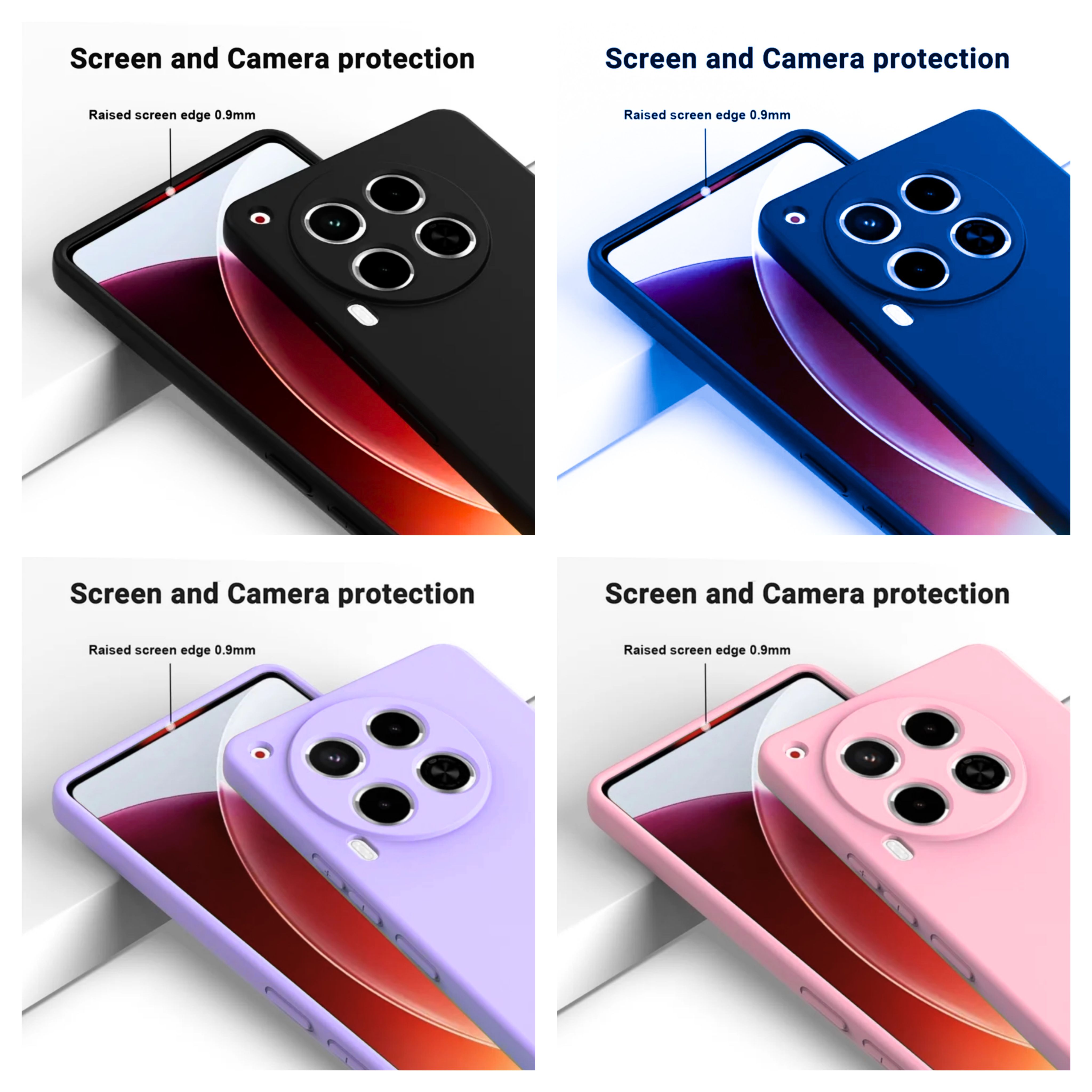 Tecno Camon 30 4g Original Liquid Silicone Phone Case/Cover  available in Black, Blue, Light Purple (Lilac) & Pink
