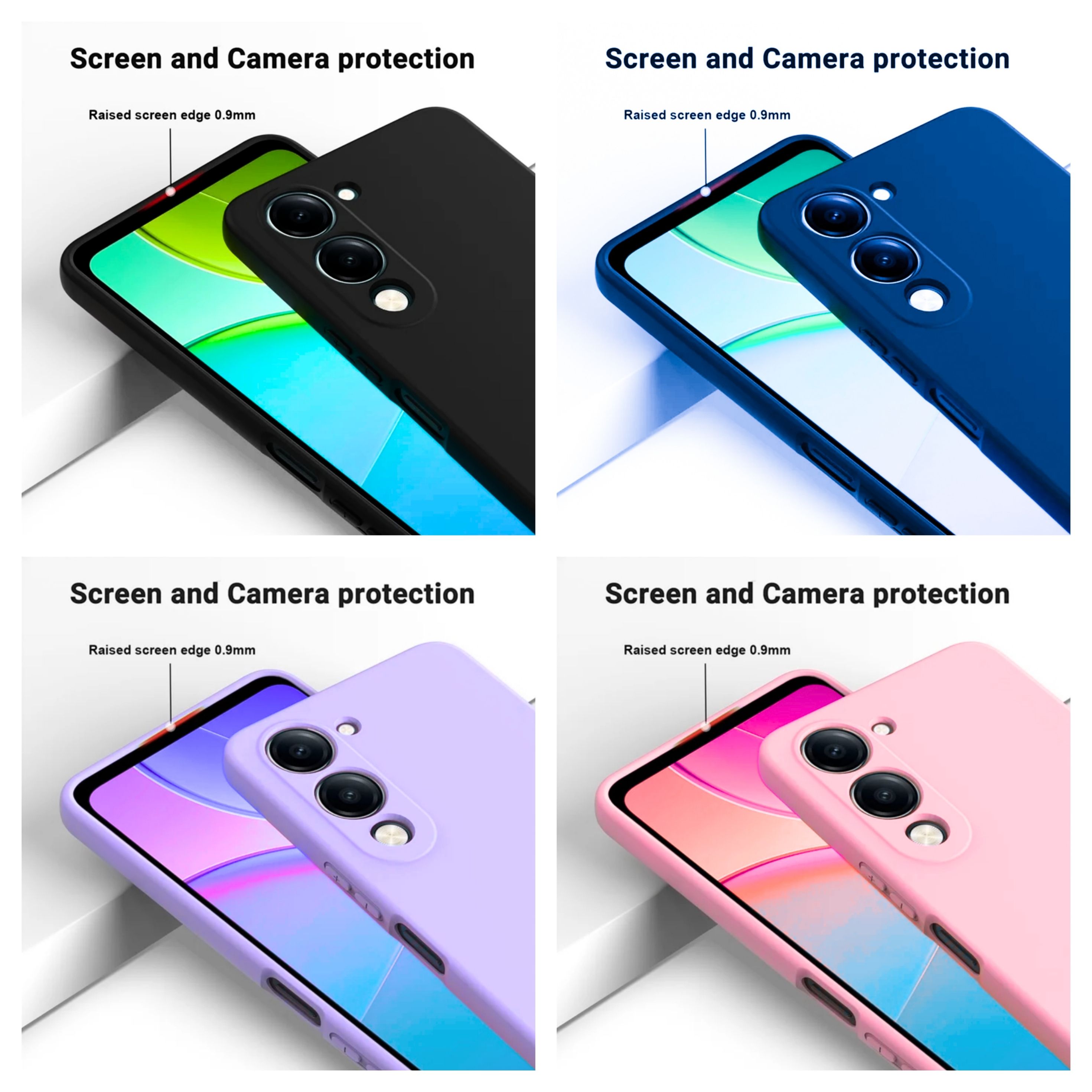 Vivo Y03 Original Liquid Silicone Phone Case/Cover available in Black, Blue, Light Purple (Lilac) & Pink