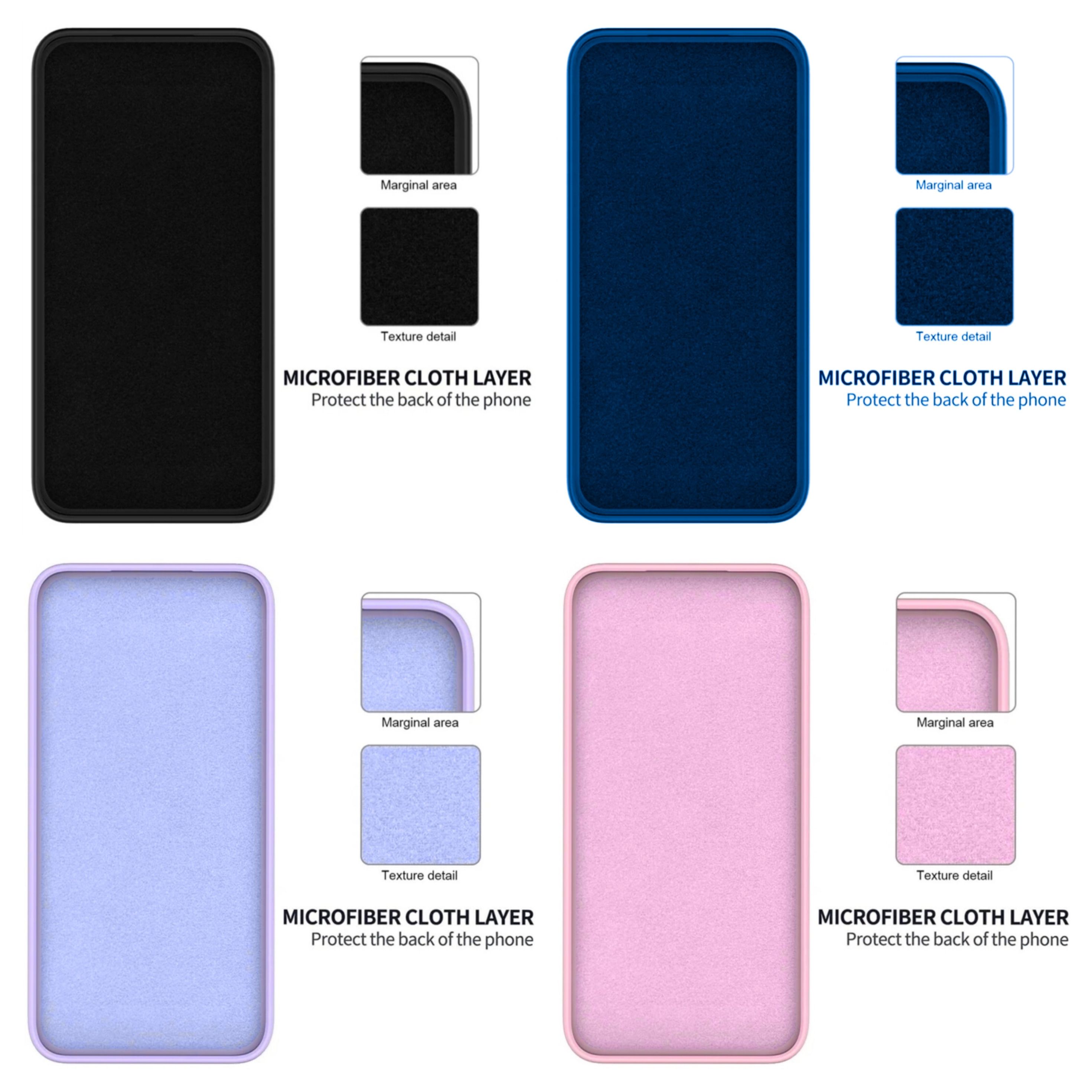 Vivo Y03 Original Liquid Silicone Phone Case/Cover available in Black, Blue, Light Purple (Lilac) & Pink