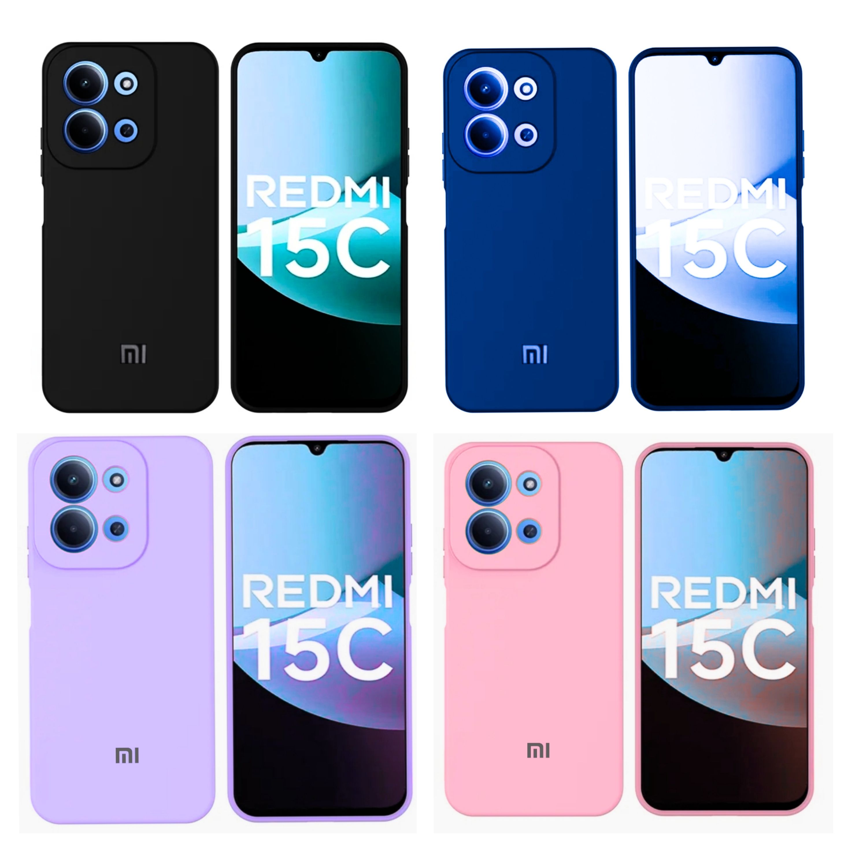 Xiaomi Redmi 15c/Poco C85 Original Liquid Silicone Phone Case/Cover available in Black, Blue, Light Purple (Lilac) & Pink