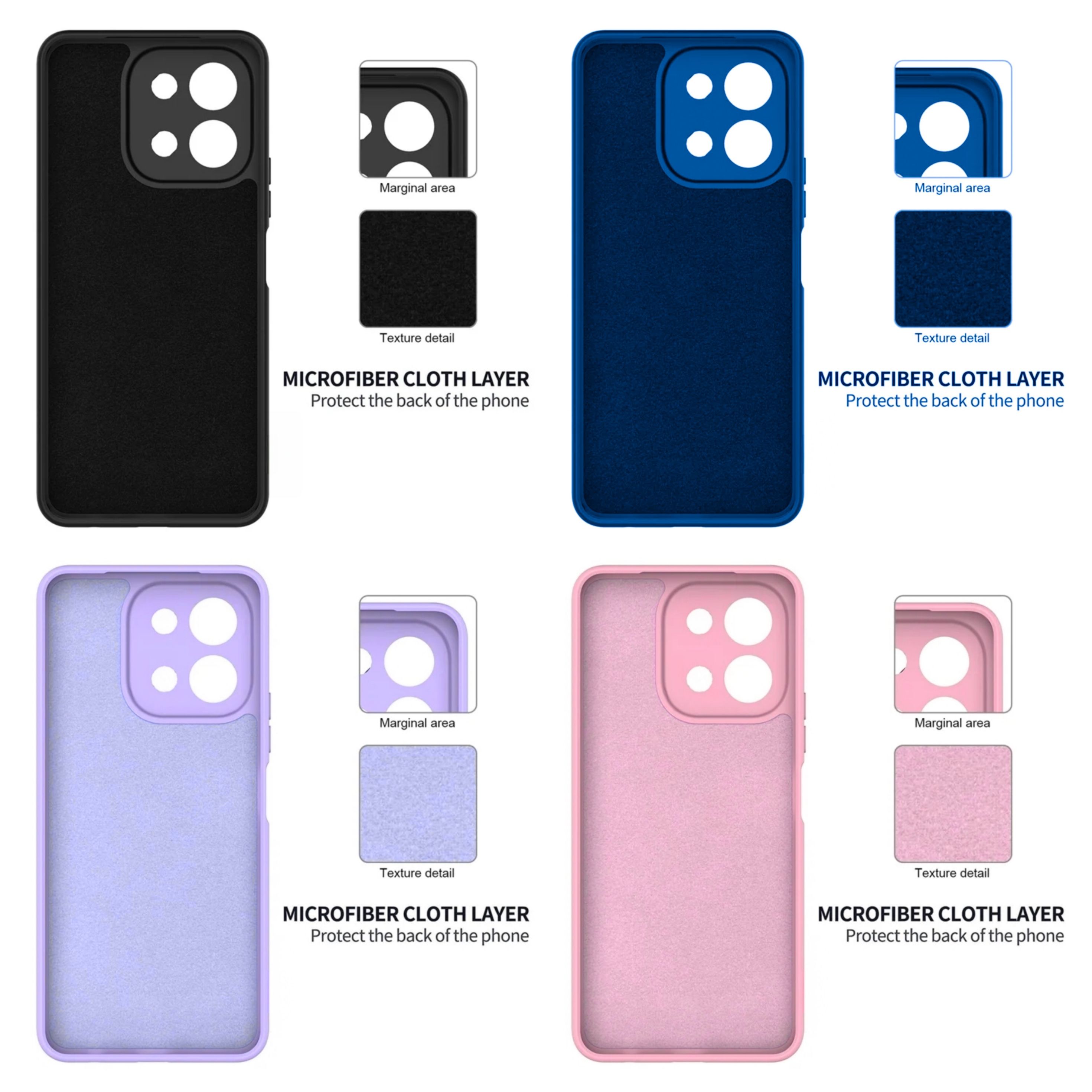 Vivo Y28 4G Original Liquid Silicone Phone Case/Cover available in Black, Blue, Light Purple (Lilac) & Pink