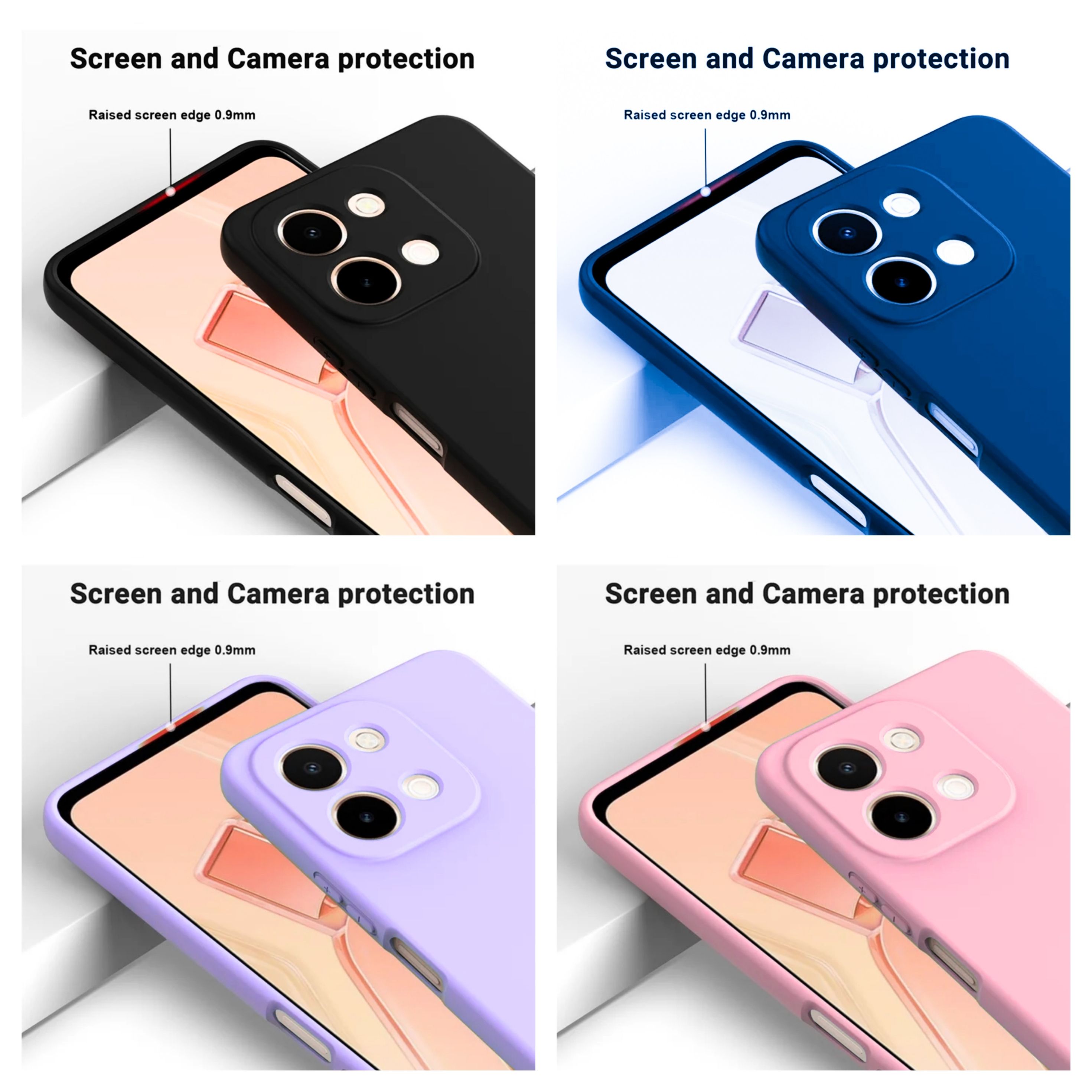 Vivo Y28 4G Original Liquid Silicone Phone Case/Cover available in Black, Blue, Light Purple (Lilac) & Pink