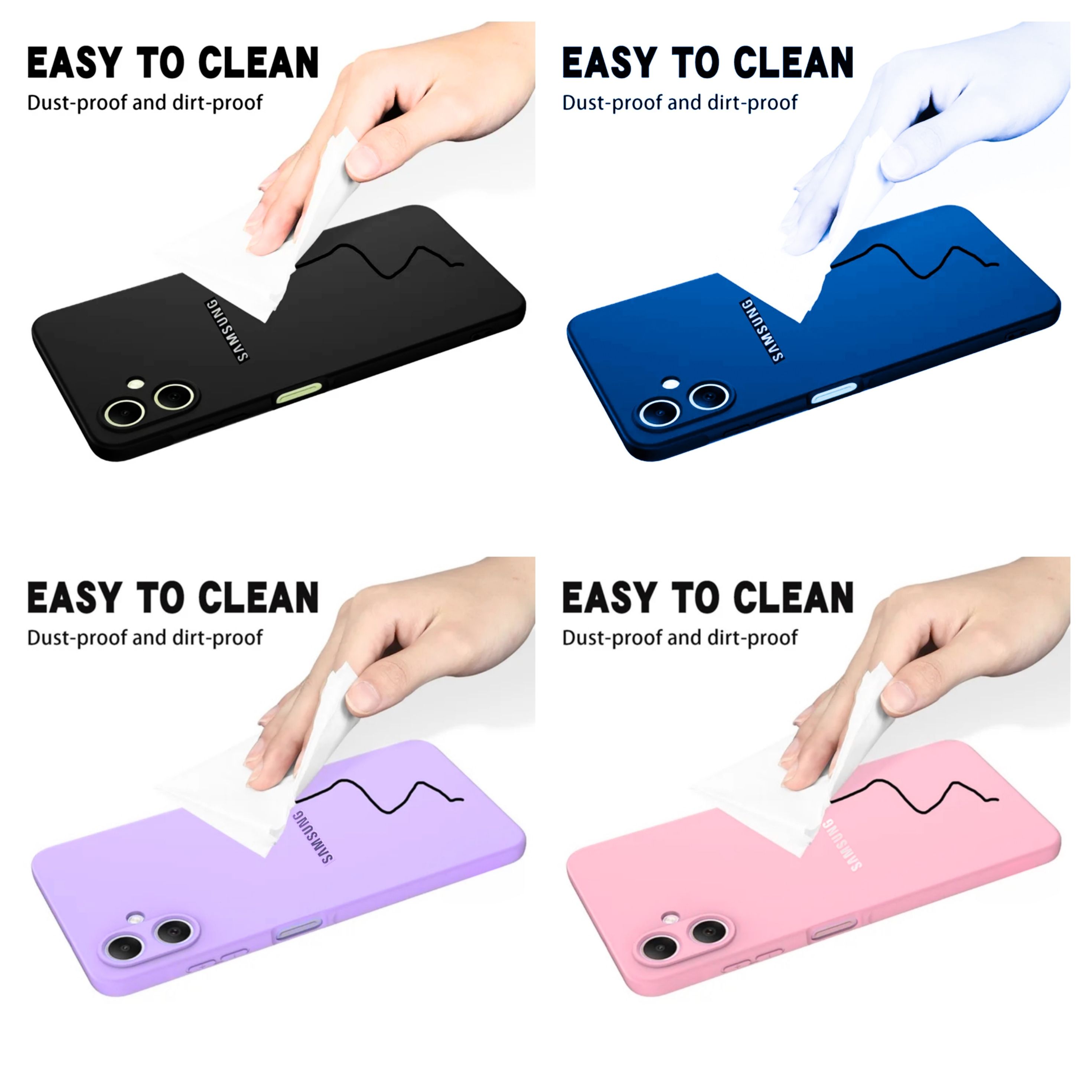 Samsung Galaxy A04/A04e/M04/F04 , A05 , A06 , A07 Original Liquid Silicone Phone Case/Cover available in Black, Blue, Light Purple (Lilac) & Pink