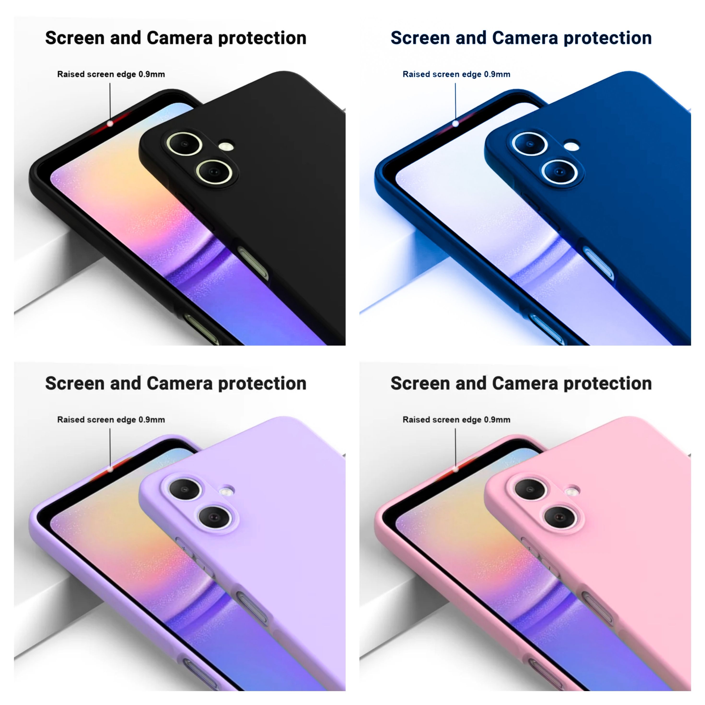 Samsung Galaxy A04/A04e/M04/F04 , A05 , A06 , A07 Original Liquid Silicone Phone Case/Cover available in Black, Blue, Light Purple (Lilac) & Pink