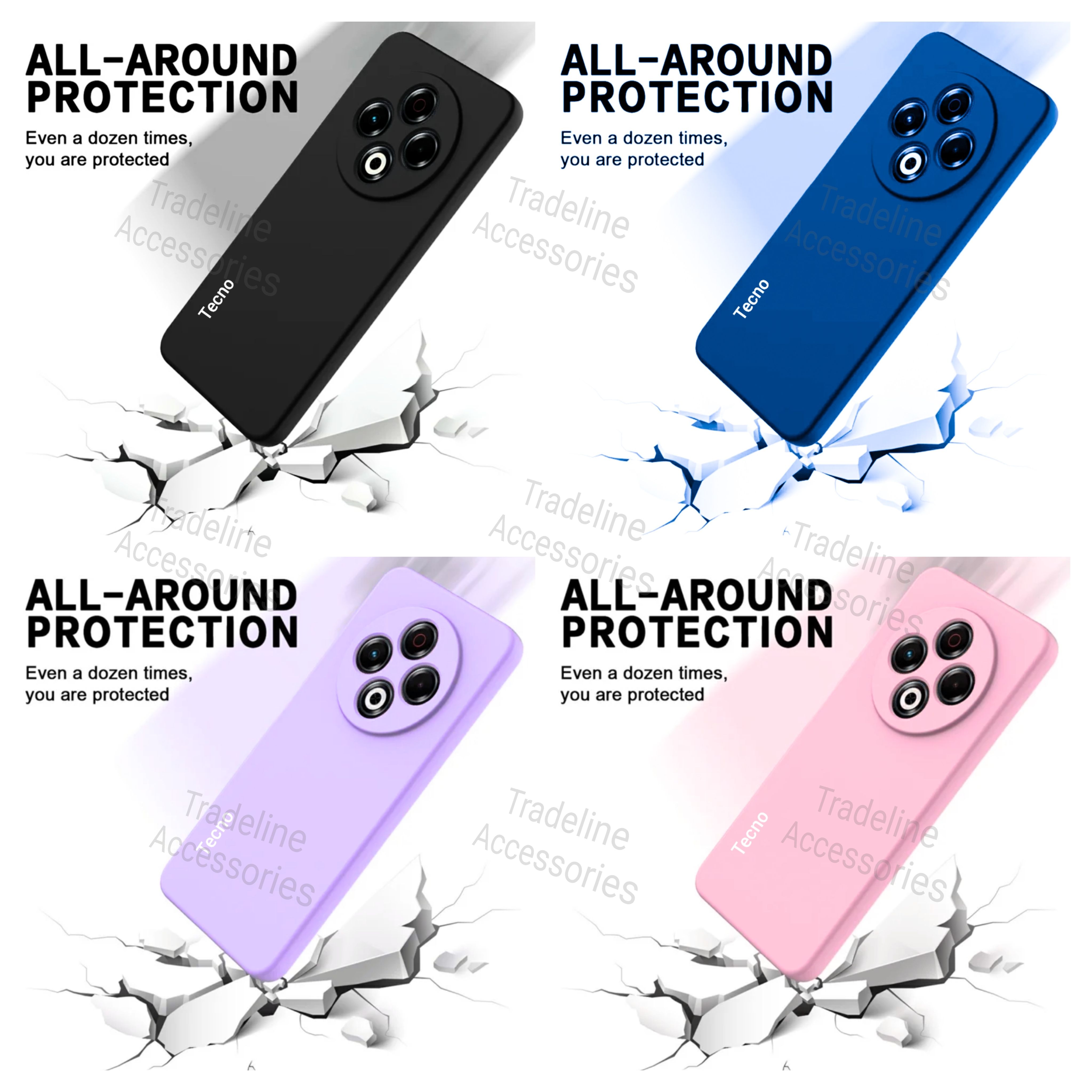 Tecno Spark 30 , Spark 30C Original Liquid Silicone Phone Case/Cover available in Black,Blue ,Light Purple(Lilac) & Pink