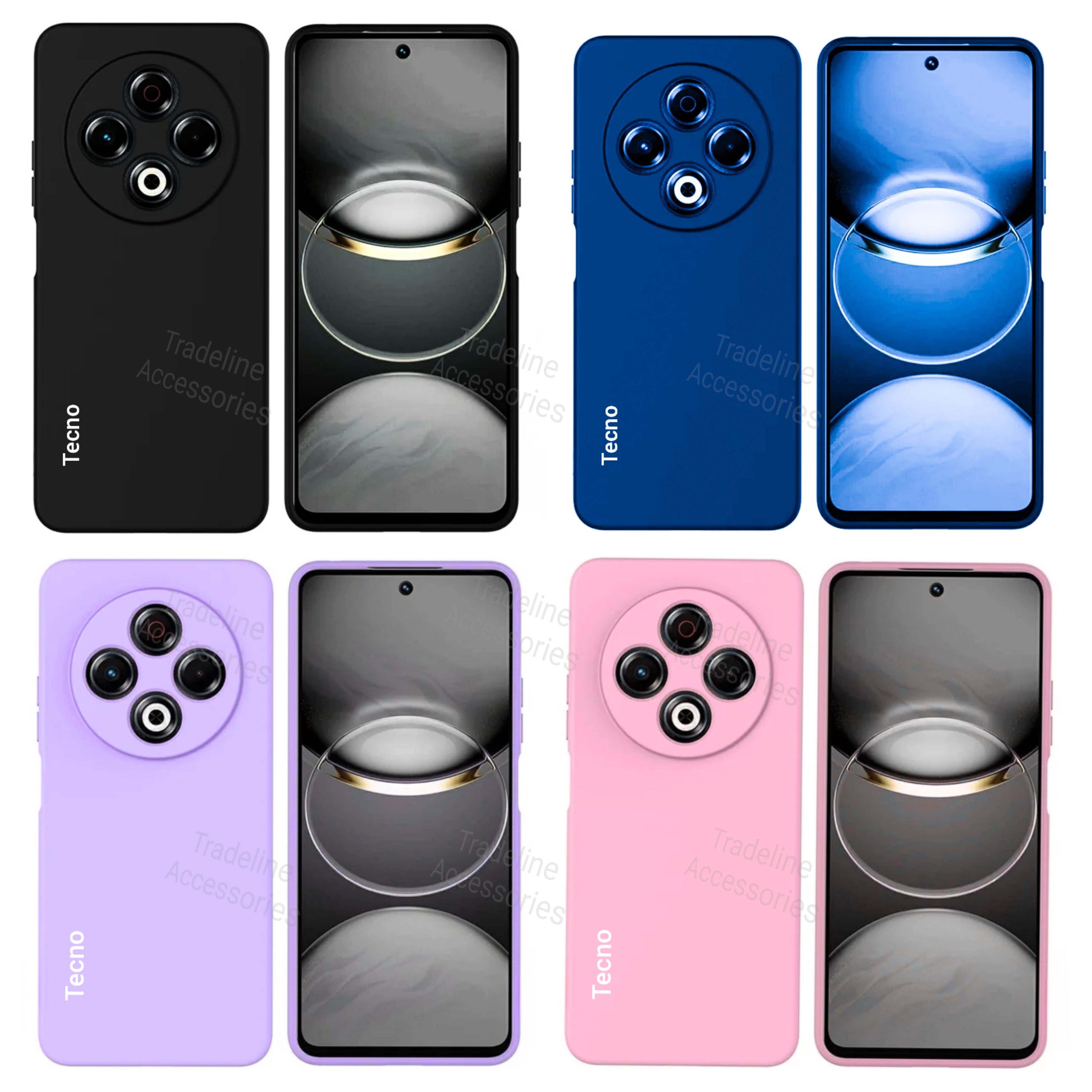 Tecno Spark 30 , Spark 30C Original Liquid Silicone Phone Case/Cover available in Black,Blue ,Light Purple(Lilac) & Pink