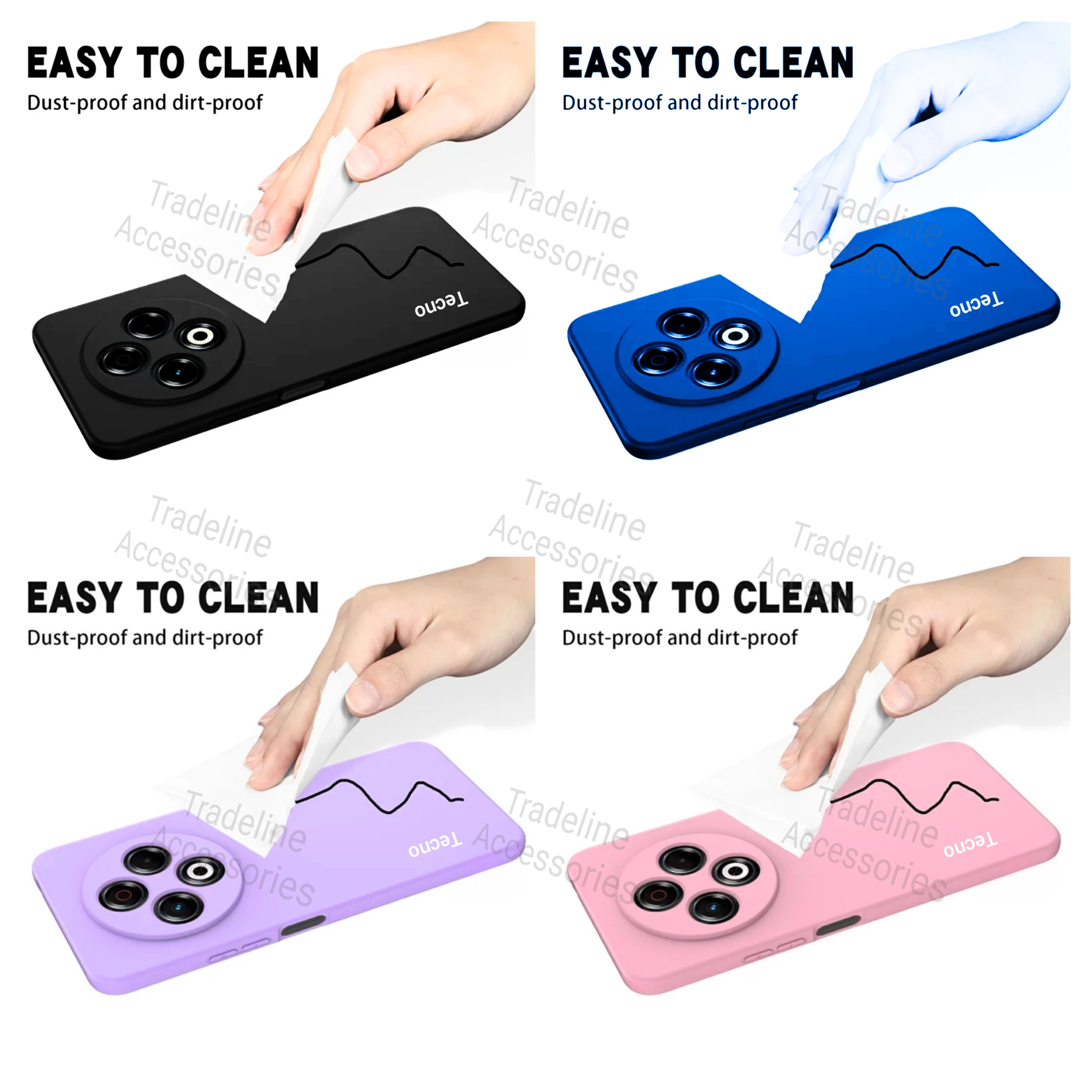 Tecno Spark 30 , Spark 30C Original Liquid Silicone Phone Case/Cover available in Black,Blue ,Light Purple(Lilac) & Pink