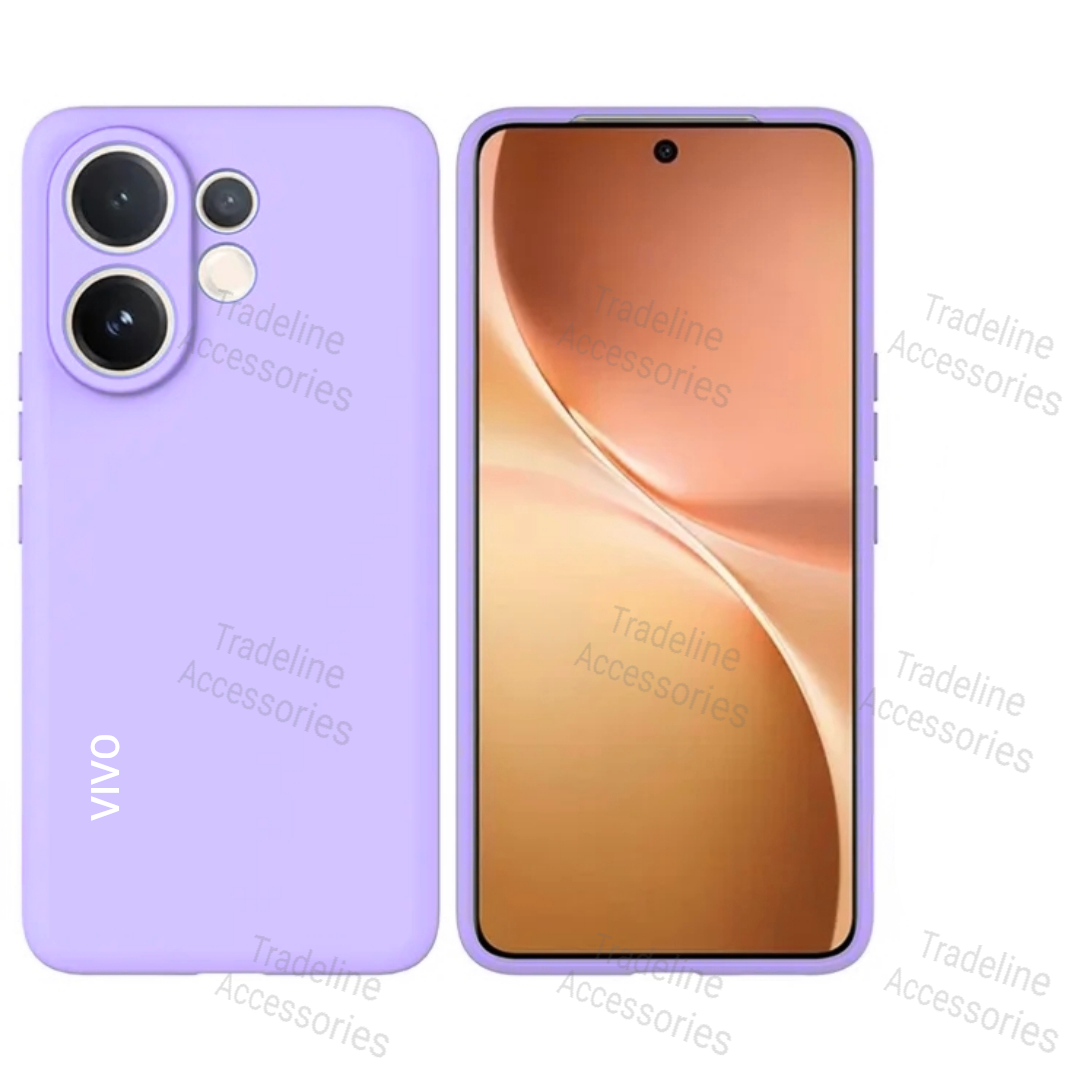 Vivo V60 5G Original Liquid Silicone Phone Case/Cover available in Black,Blue ,Light Purple(Lilac) & Pink