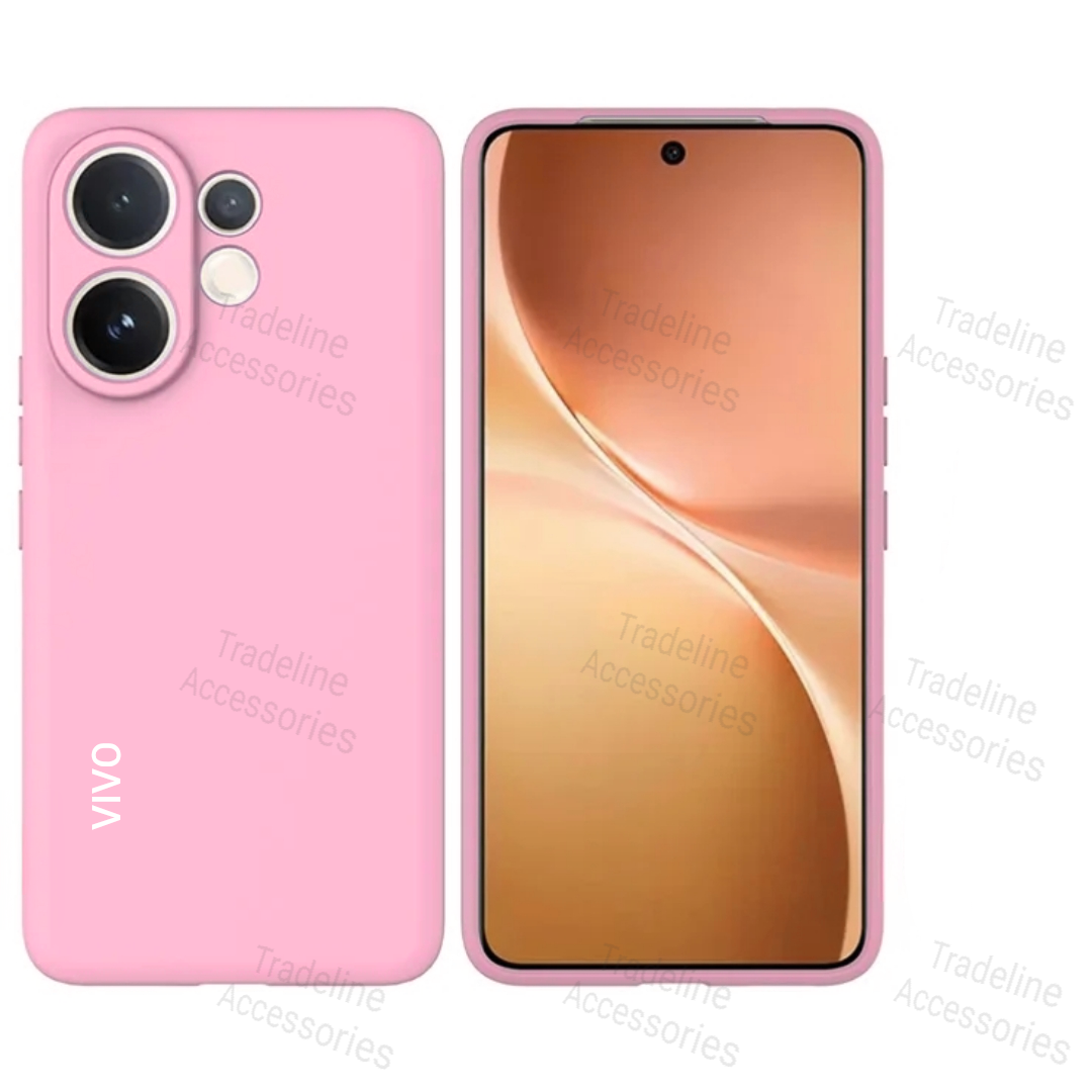 Vivo V60 5G Original Liquid Silicone Phone Case/Cover available in Black,Blue ,Light Purple(Lilac) & Pink