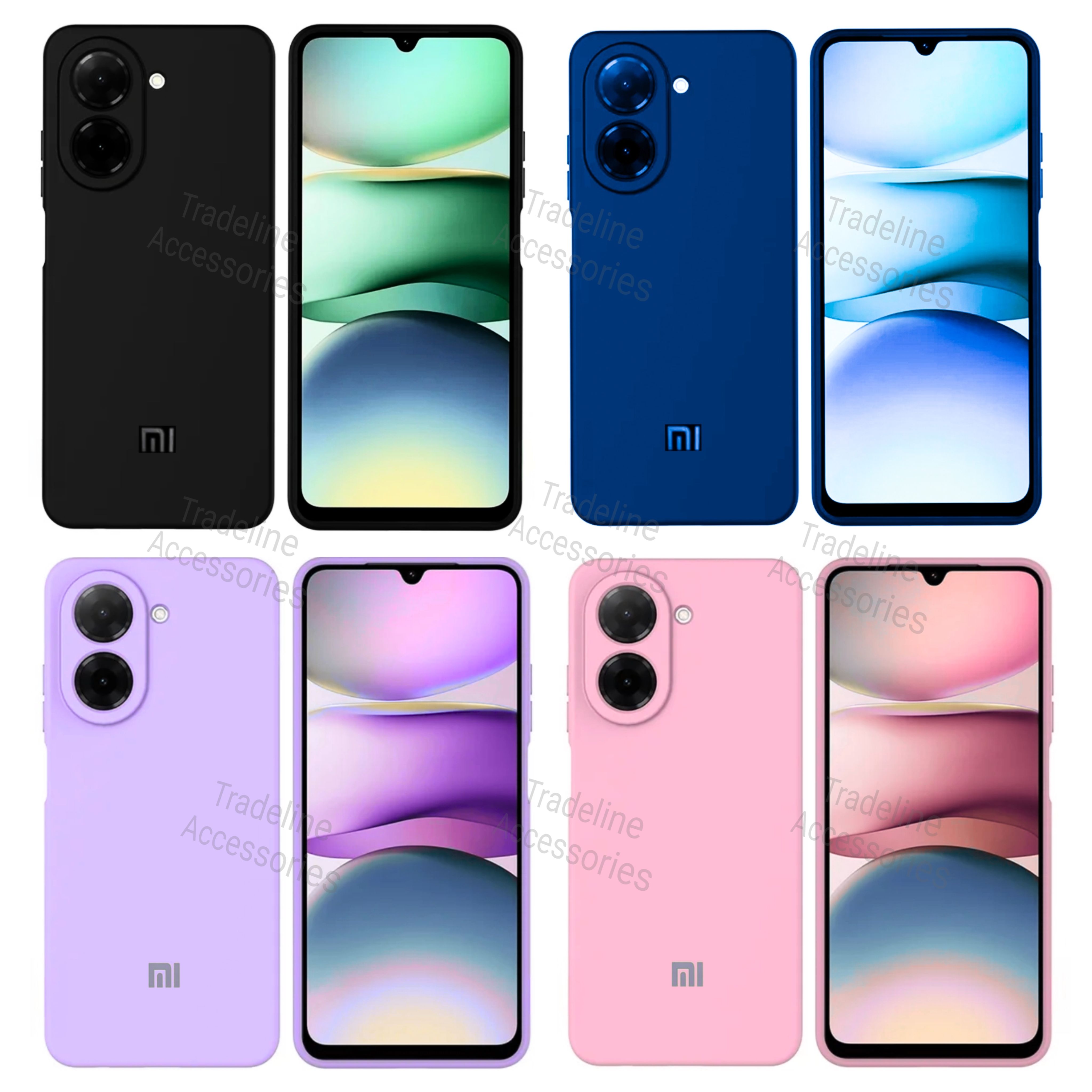 Redmi A5 / Poco C71 4G Original Liquid Silicone Phone Case/Cover  available in Black, Blue, Light Purple (lilac) & Pink