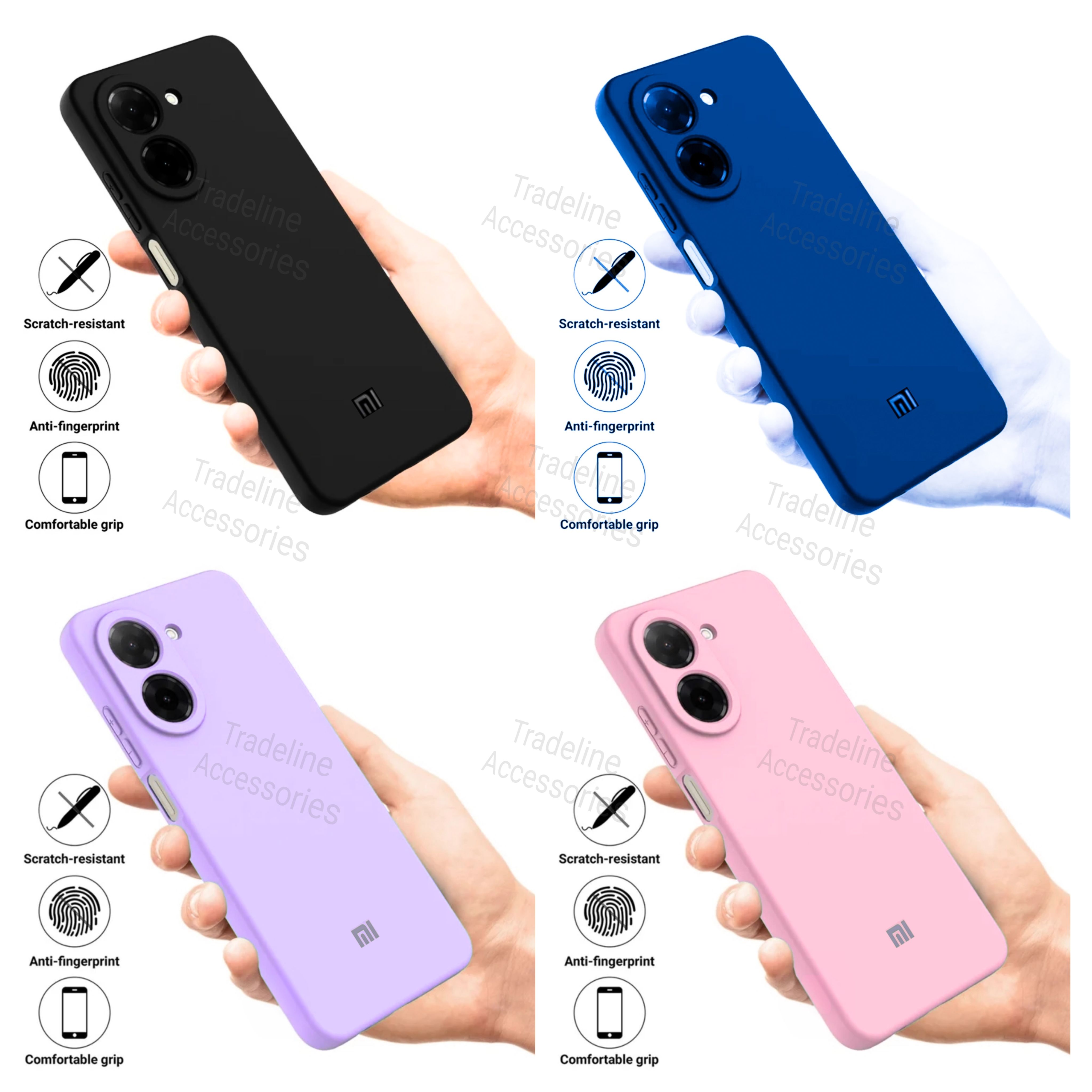 Redmi A5 / Poco C71 4G Original Liquid Silicone Phone Case/Cover  available in Black, Blue, Light Purple (lilac) & Pink