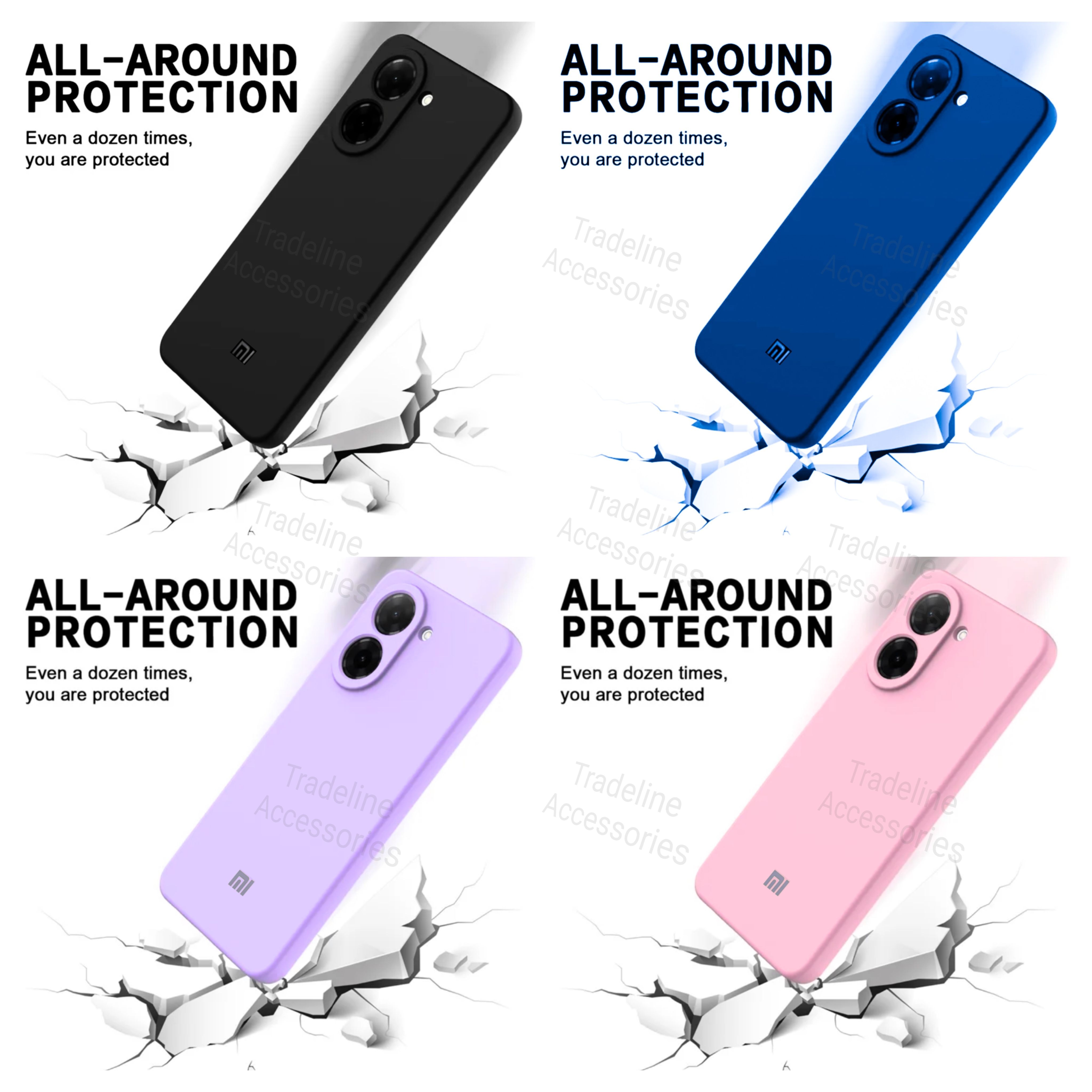 Redmi A5 / Poco C71 4G Original Liquid Silicone Phone Case/Cover  available in Black, Blue, Light Purple (lilac) & Pink