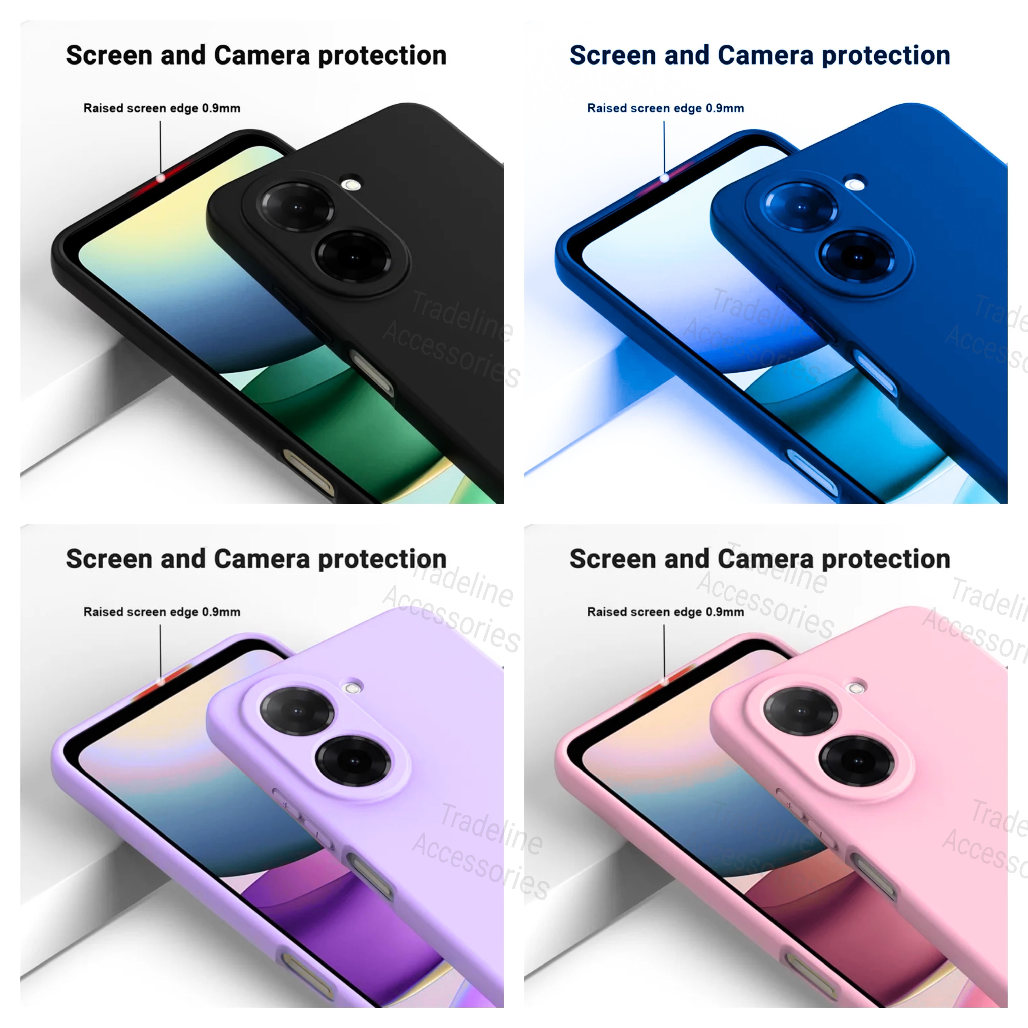 Redmi A5 / Poco C71 4G Original Liquid Silicone Phone Case/Cover  available in Black, Blue, Light Purple (lilac) & Pink